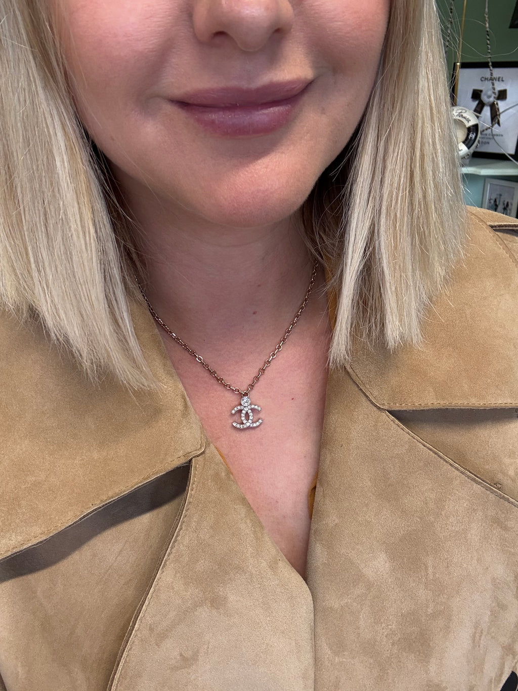 Chanel CC logo necklace