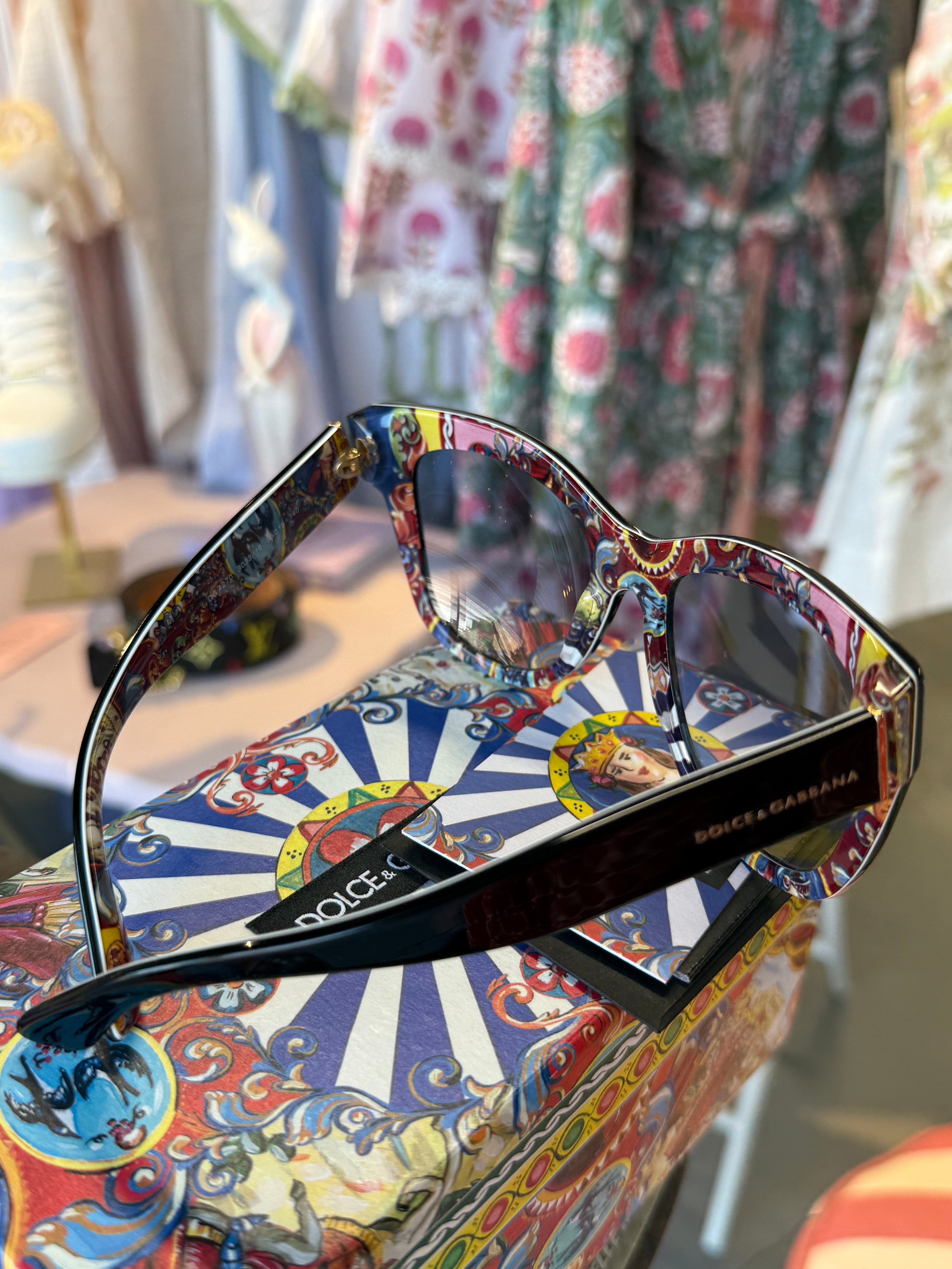 Dolce & Gabbana Sicily print oversized sunglasses