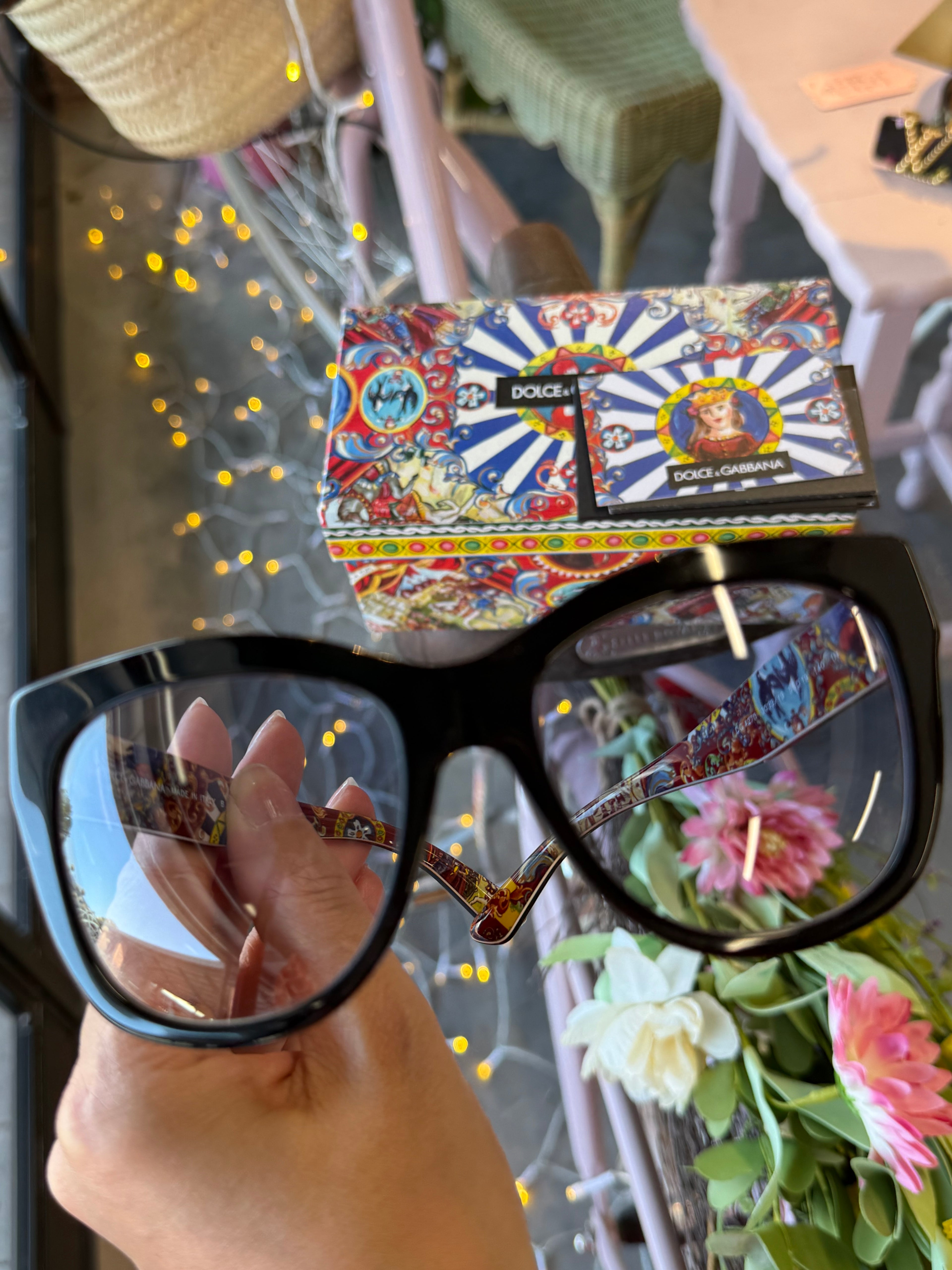 Dolce & Gabbana Sicily print oversized sunglasses