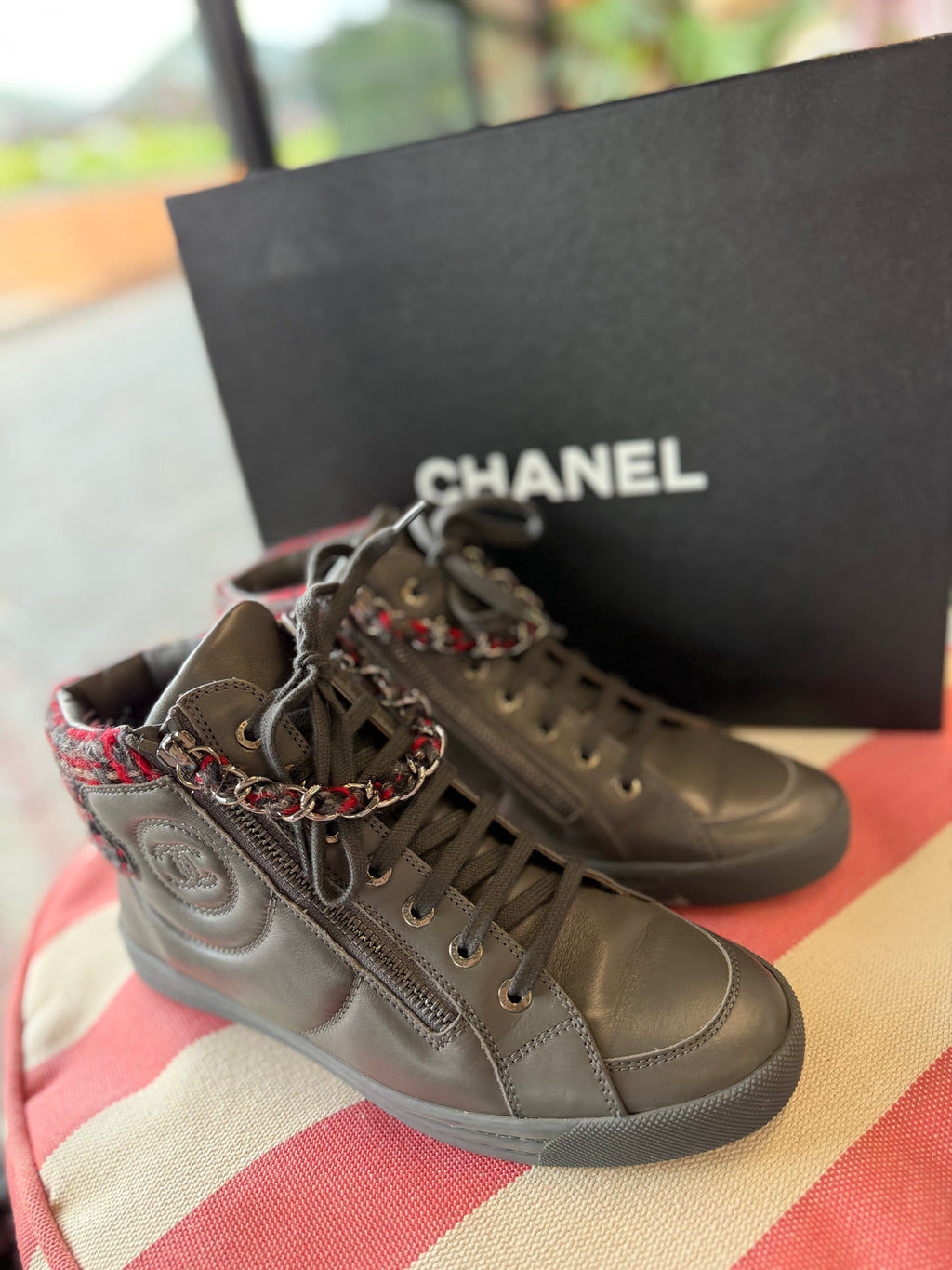 Chanel High Top Trainers UK36