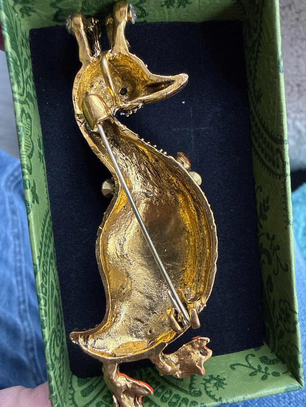 Jewelled Crowned Goose Brooch