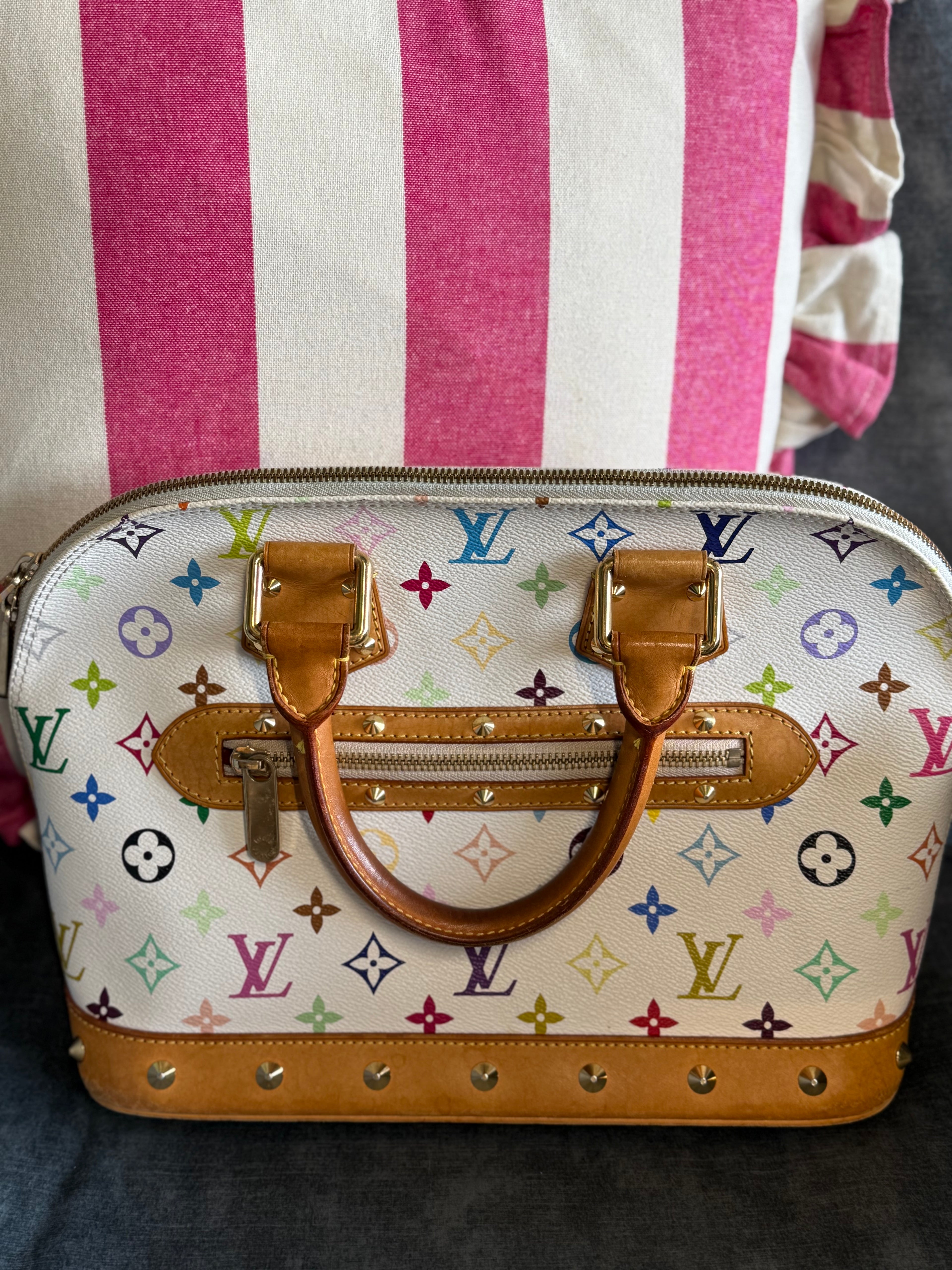 Louis Vuitton Alma Murakami White