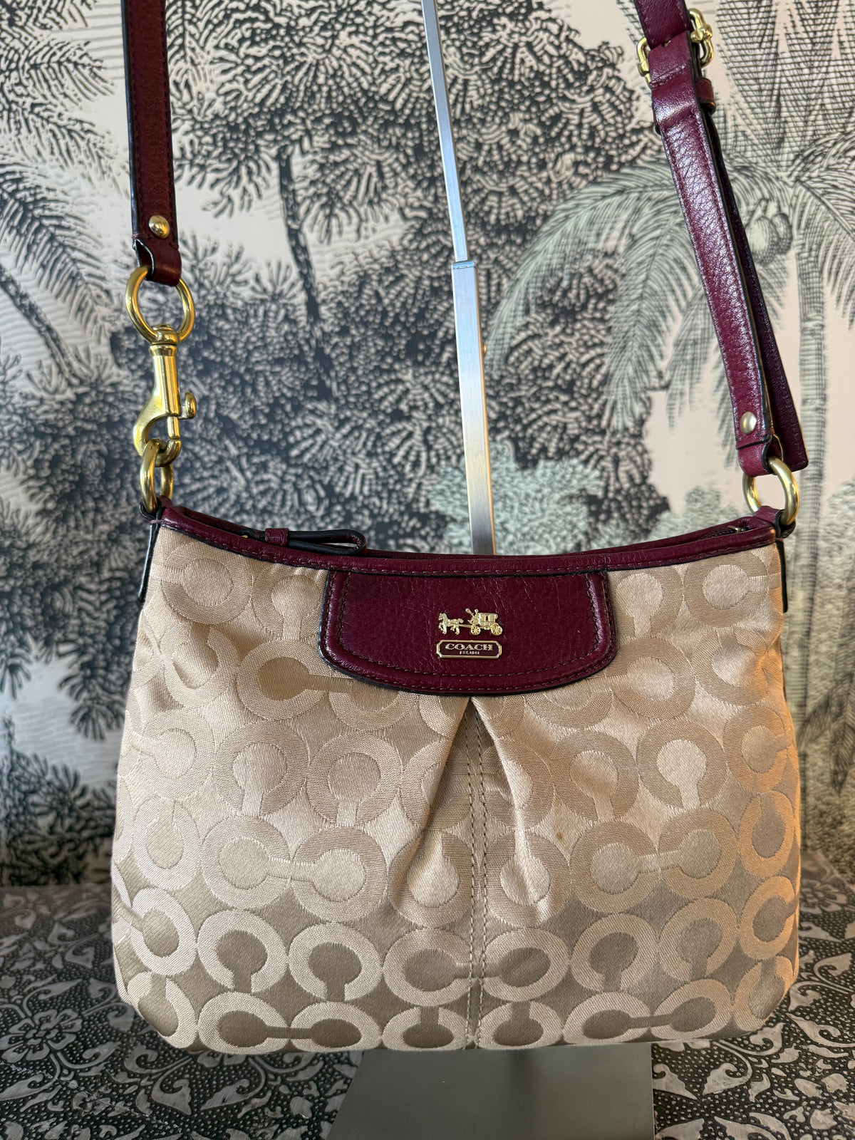 Coach Ashley Op Art Signature Satchel Y2K