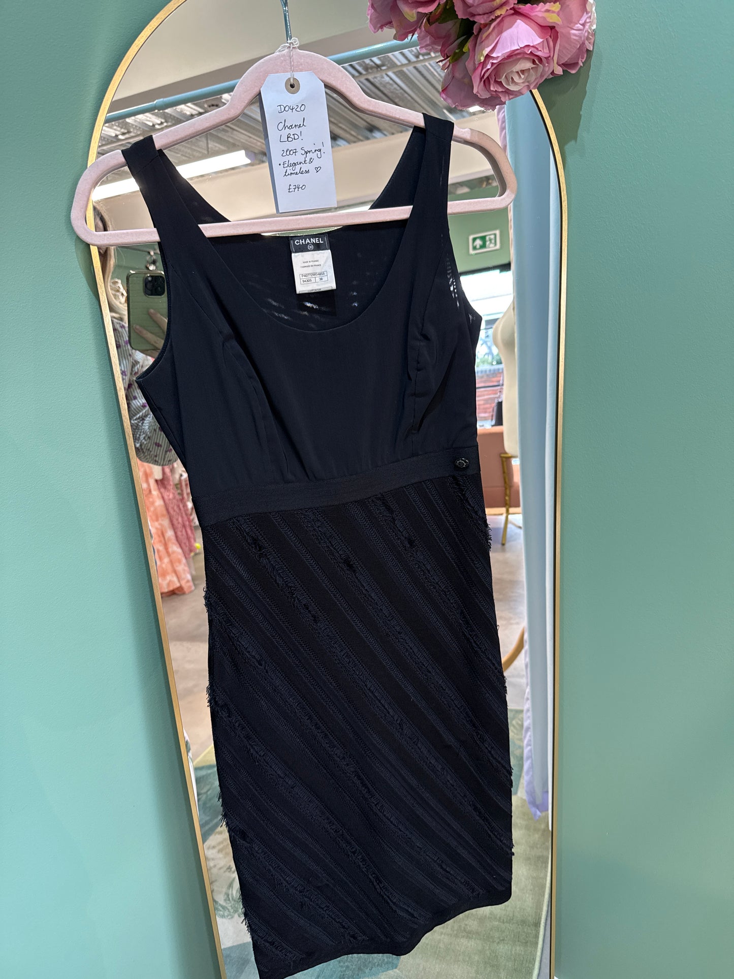 Chanel Black Dress LBD 2007 uk8