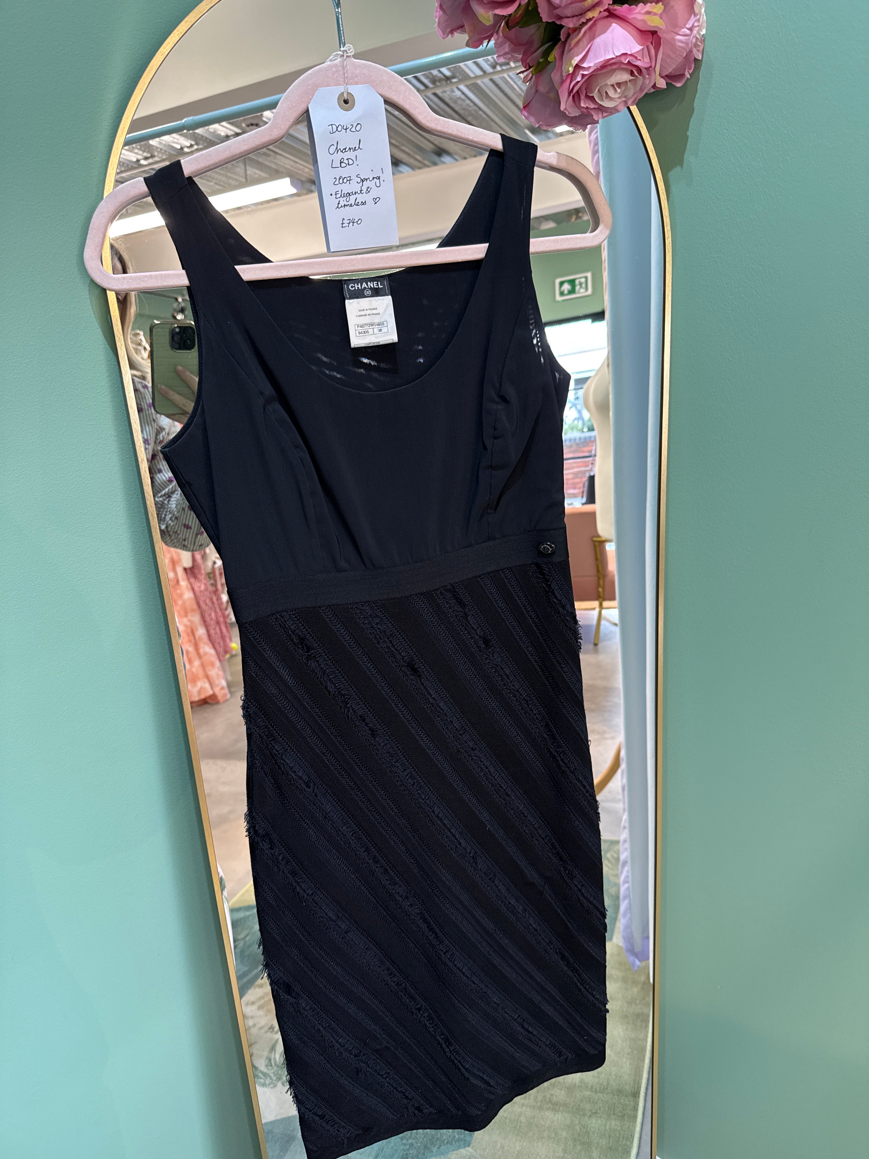 Chanel Black Dress LBD 2007 uk8