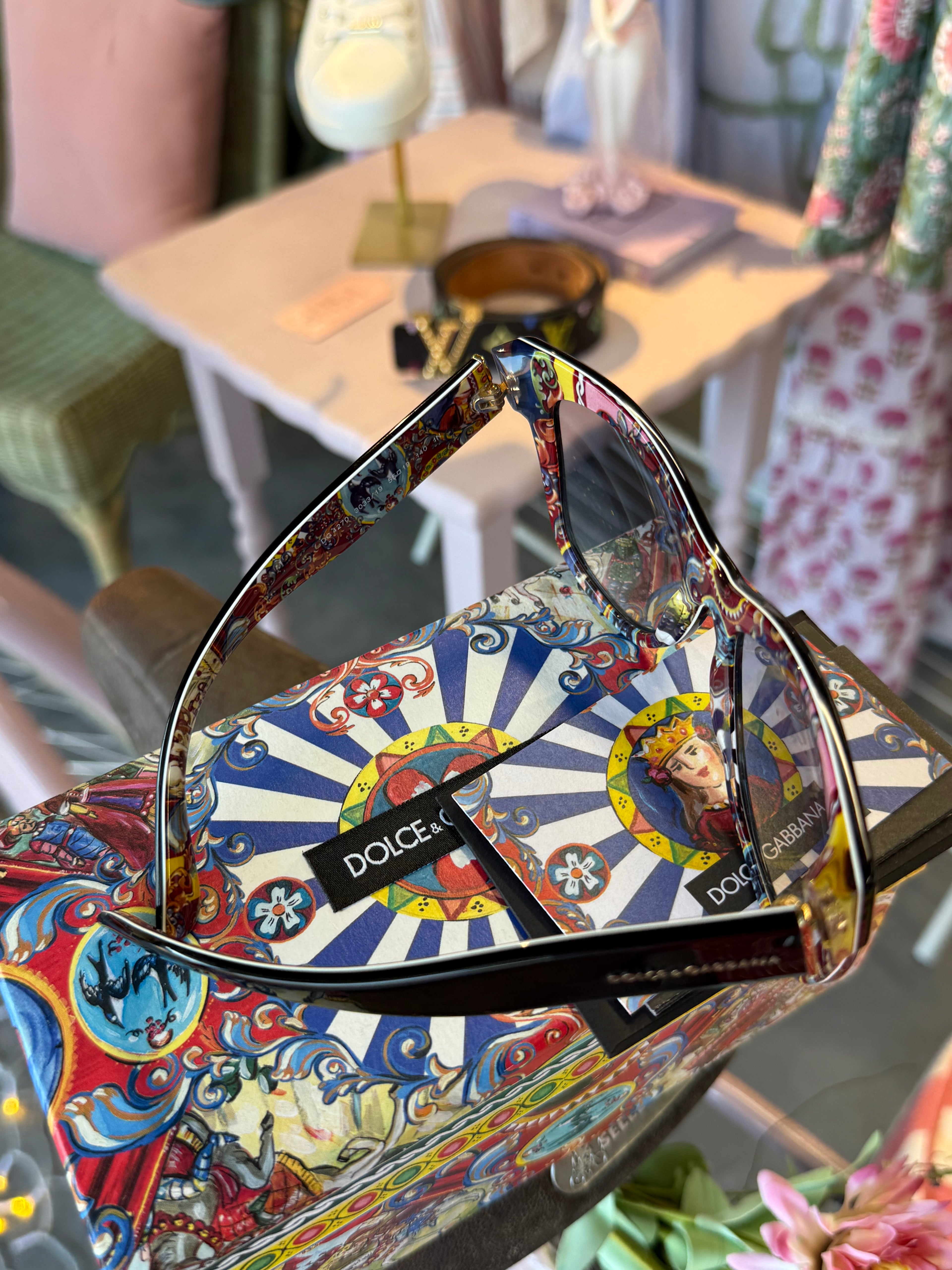 Dolce & Gabbana Sicily print oversized sunglasses