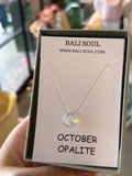 Bali Soul- Opalite Silk Cord Necklace, October Birthstone