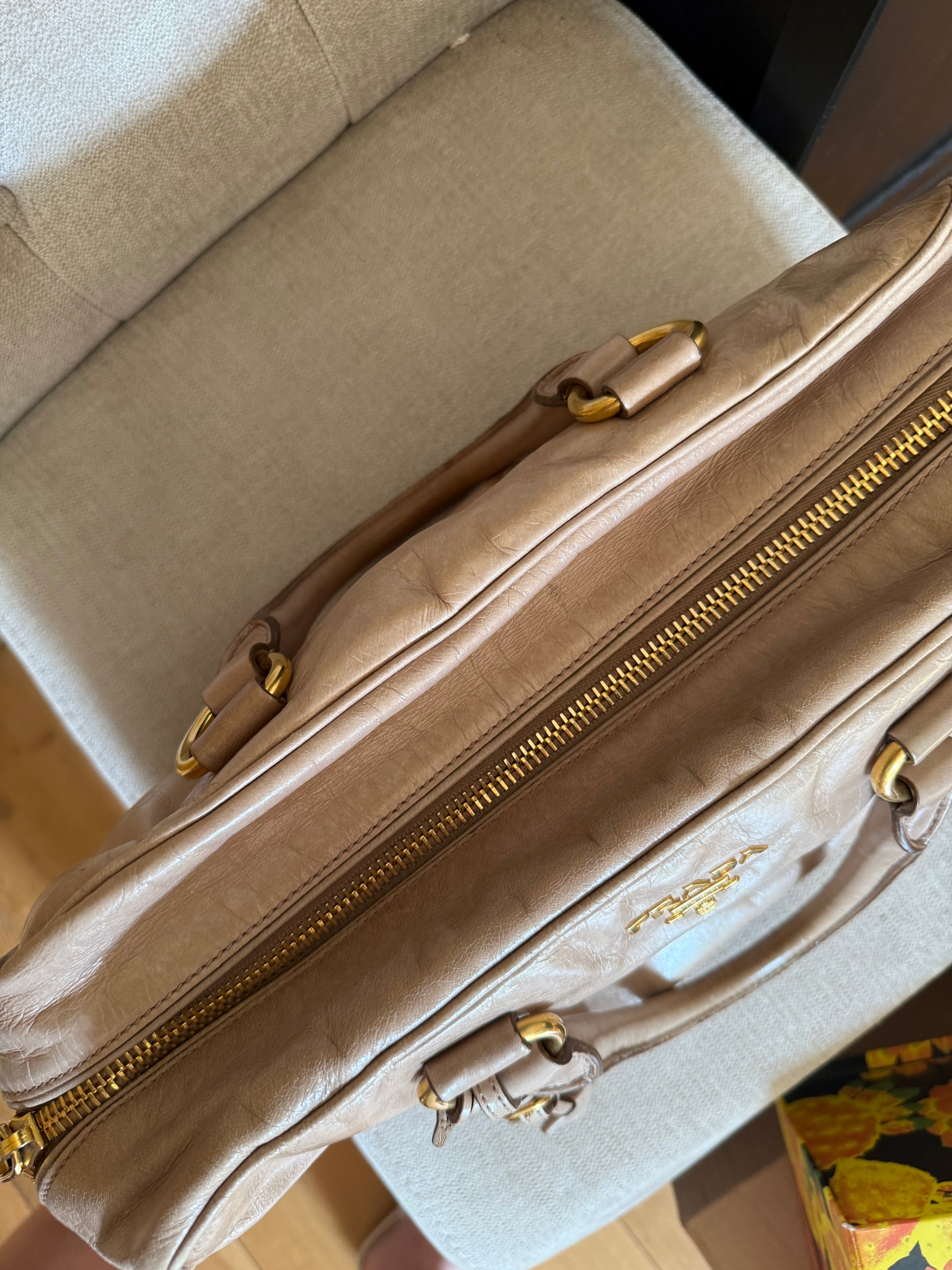 Prada Vitello Shine Bowler Bag