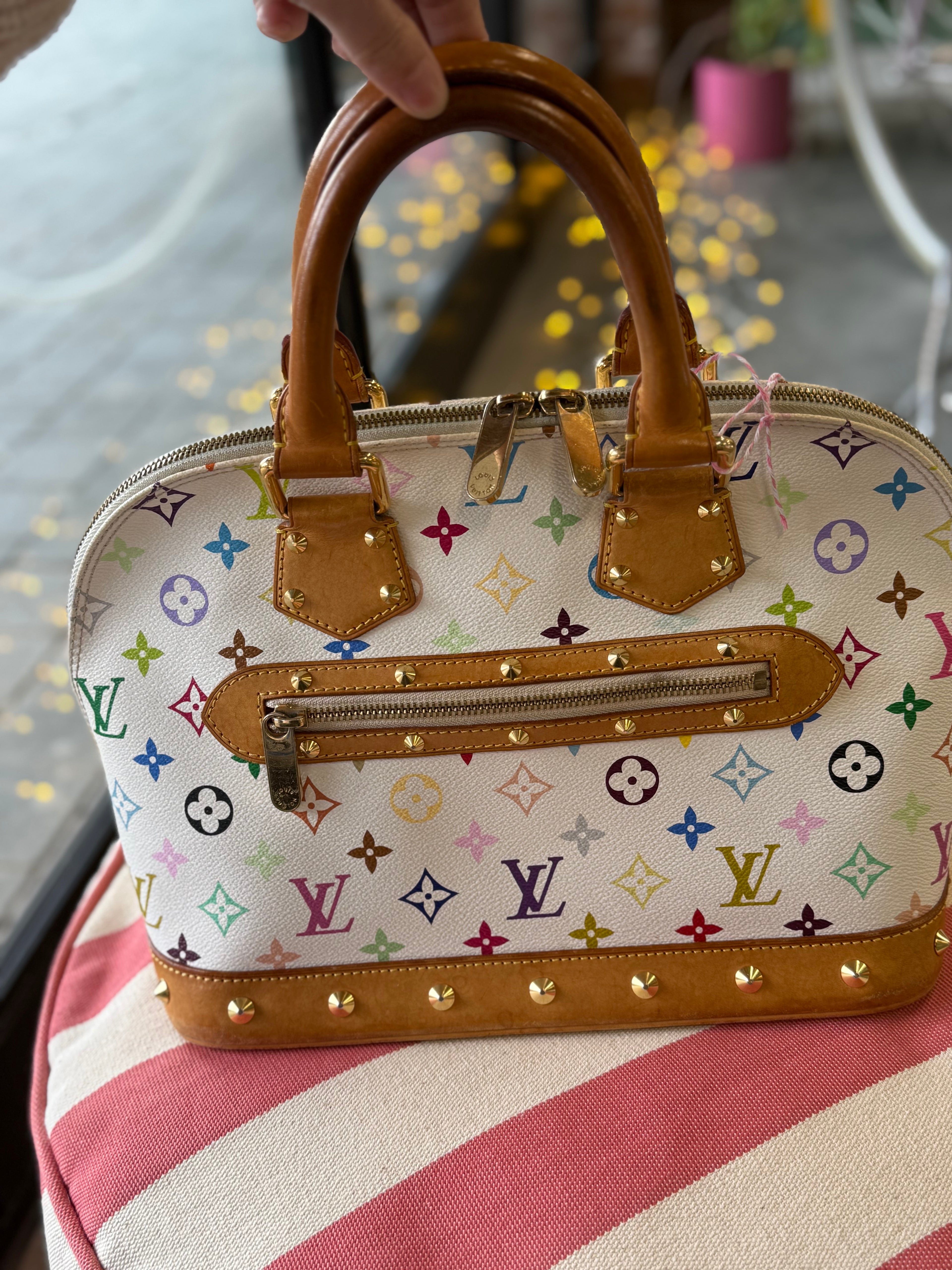 Louis Vuitton Alma Murakami White