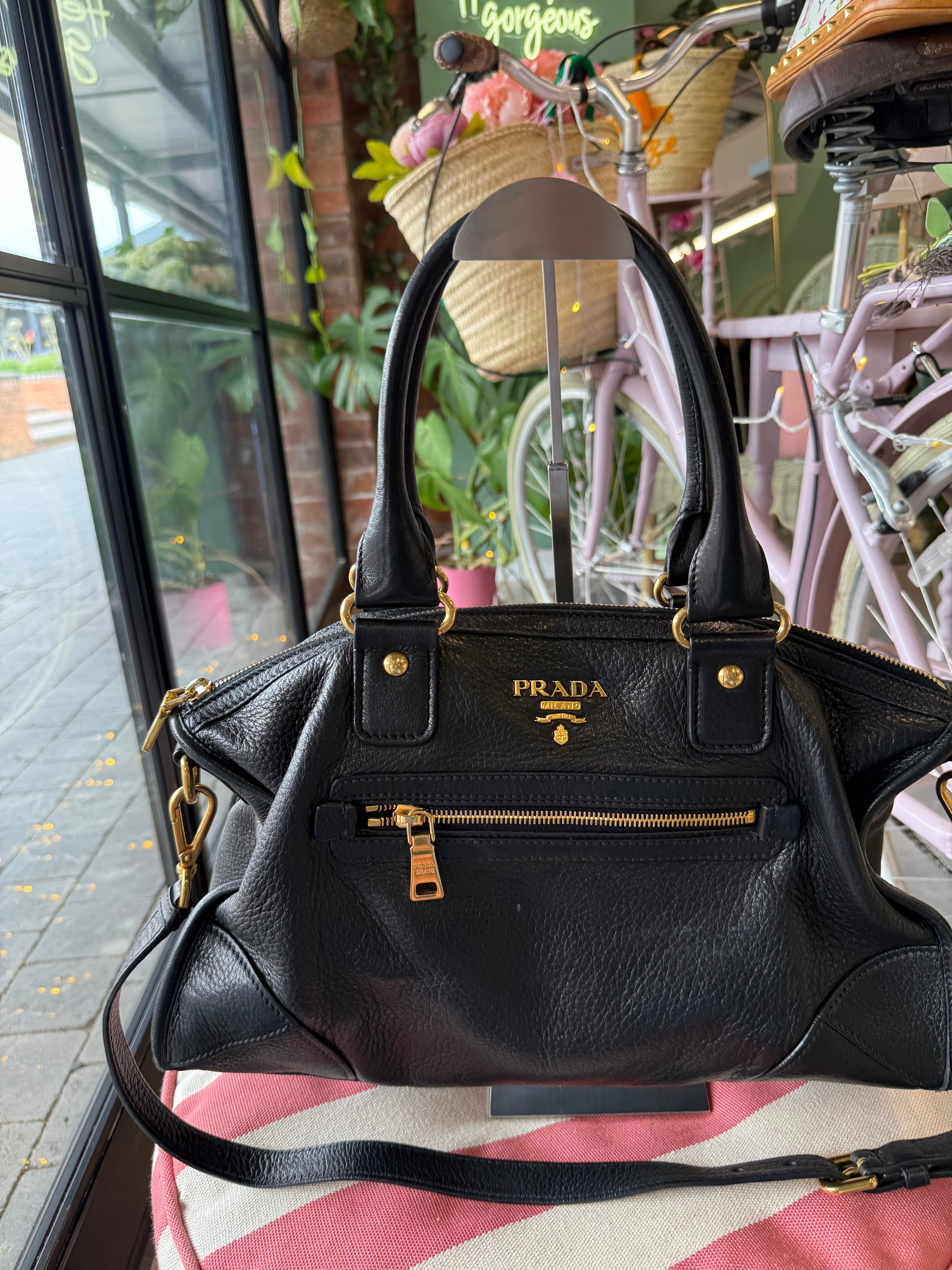 Prada Vitello Daino Top Handle