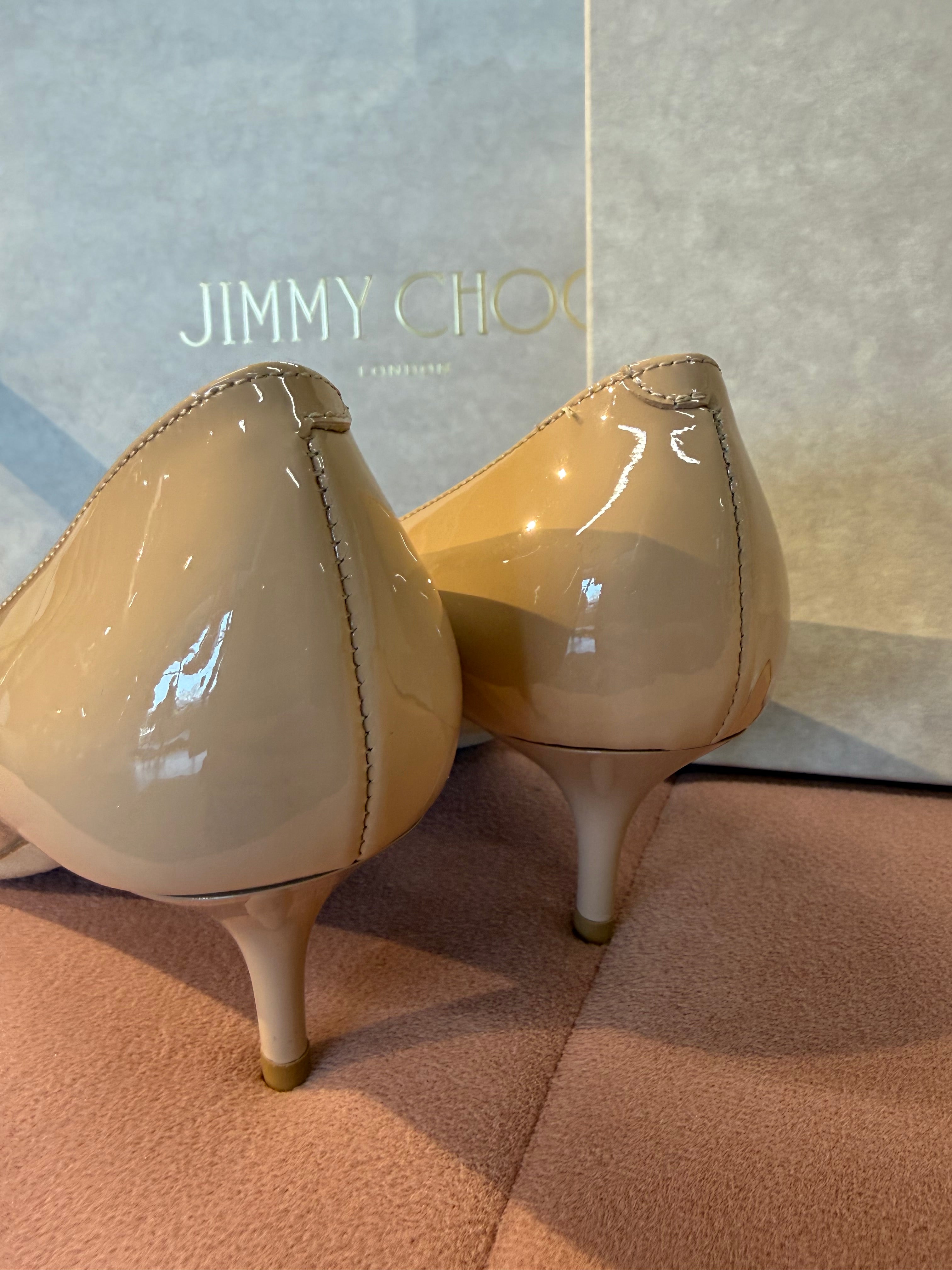 Jimmy Choo Kitten Heels Nude UK37.5 unworn *
