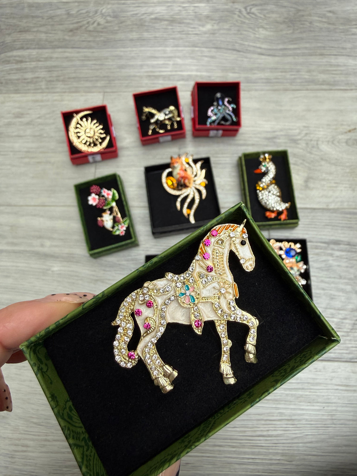 Jewelled Horse Brooch