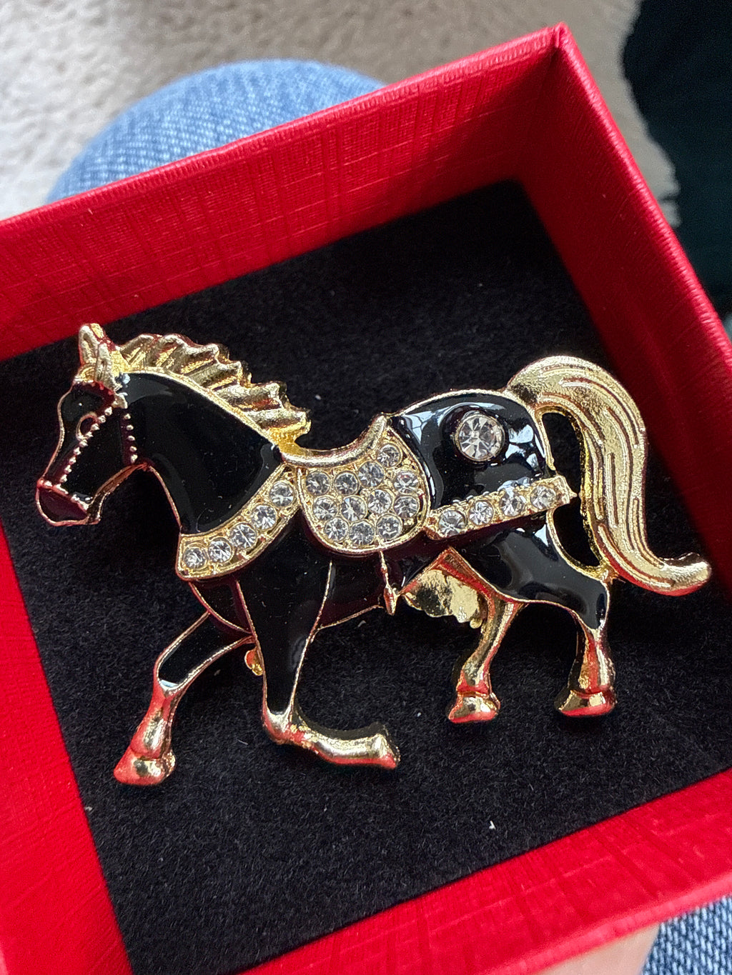 Black Horse Brooch