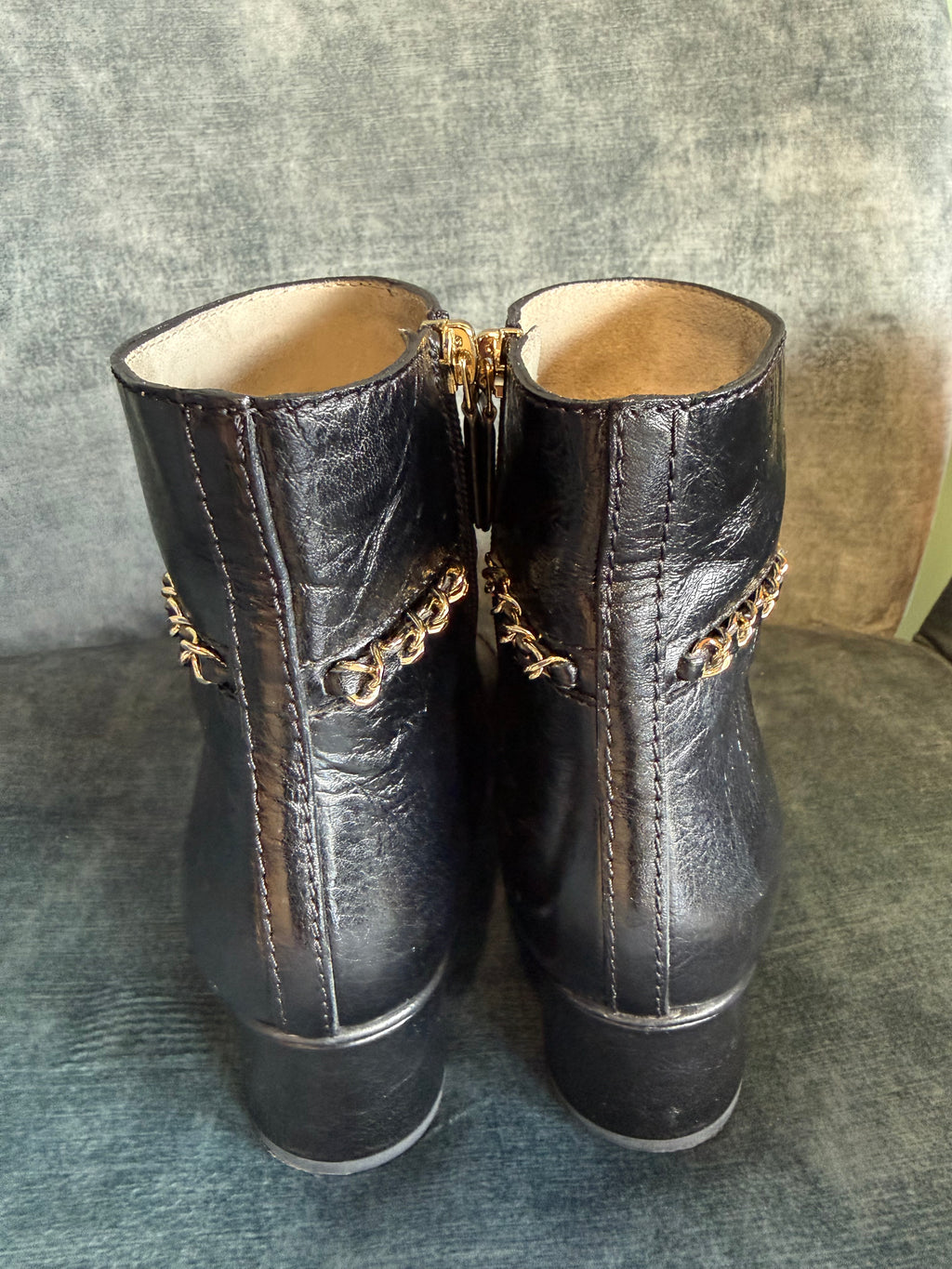 Chanel Chain Ankle Boots UK37.5