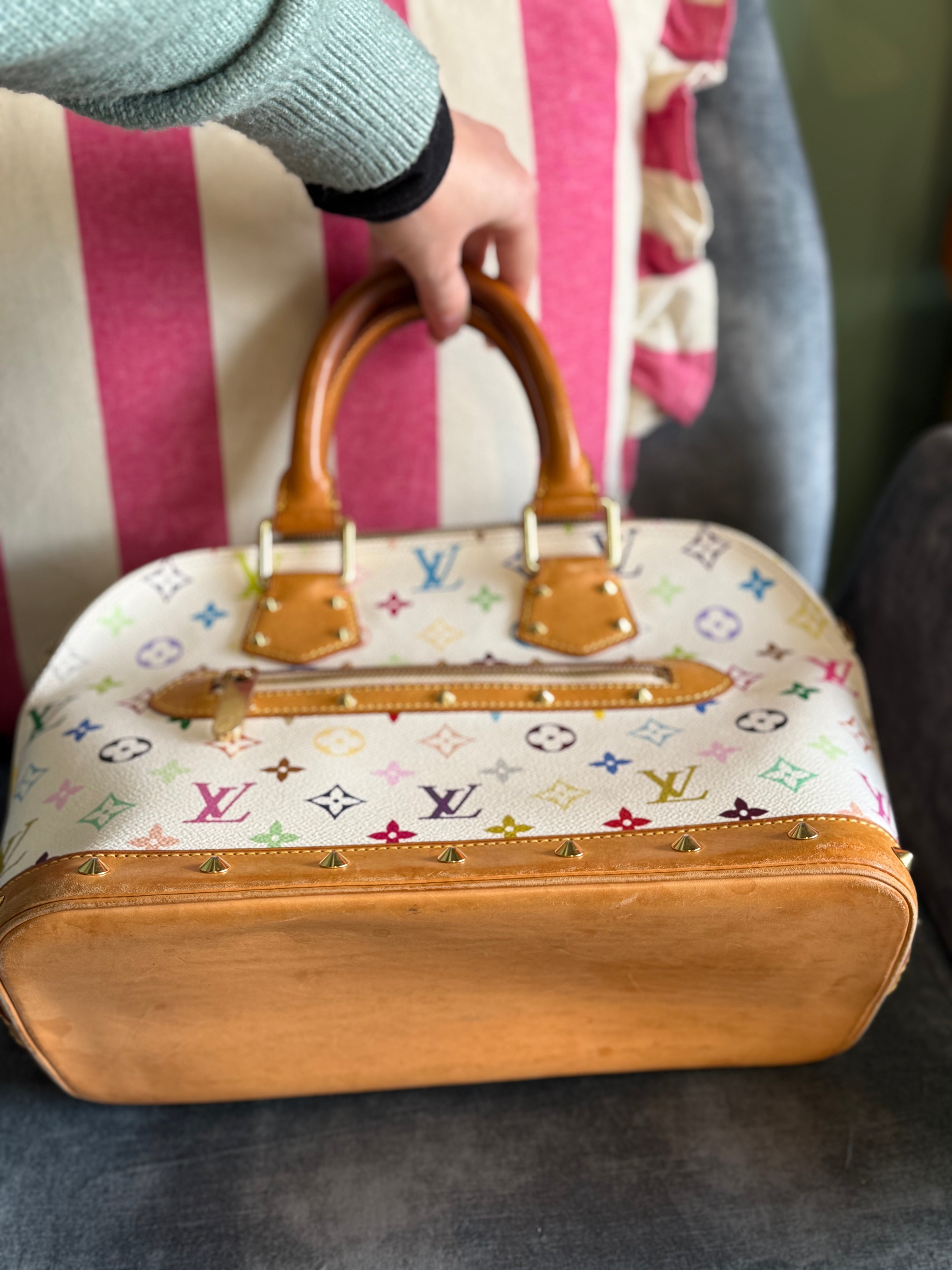 Louis Vuitton Alma Murakami White