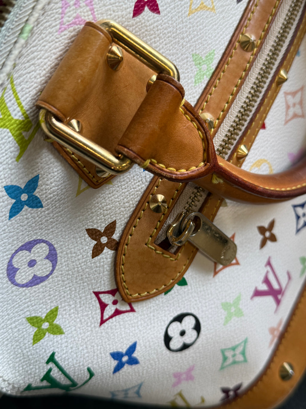 Louis Vuitton Alma Murakami White