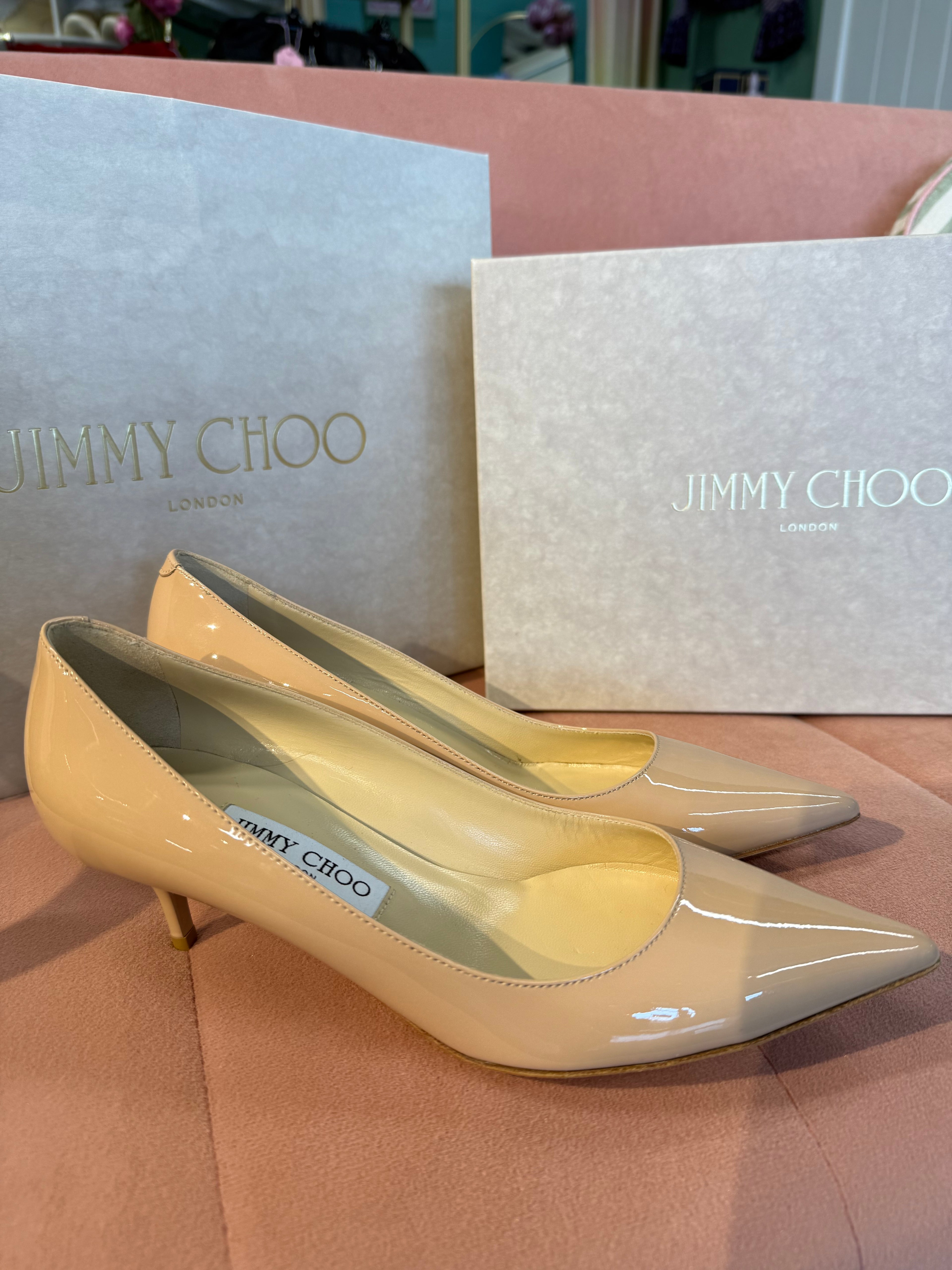 Jimmy Choo Kitten Heels Nude UK37.5 unworn *