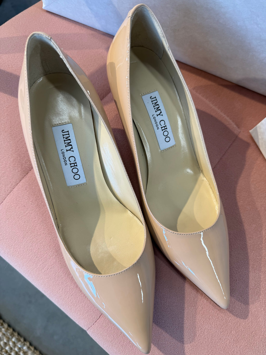 Jimmy Choo Kitten Heels Nude UK37.5 unworn *