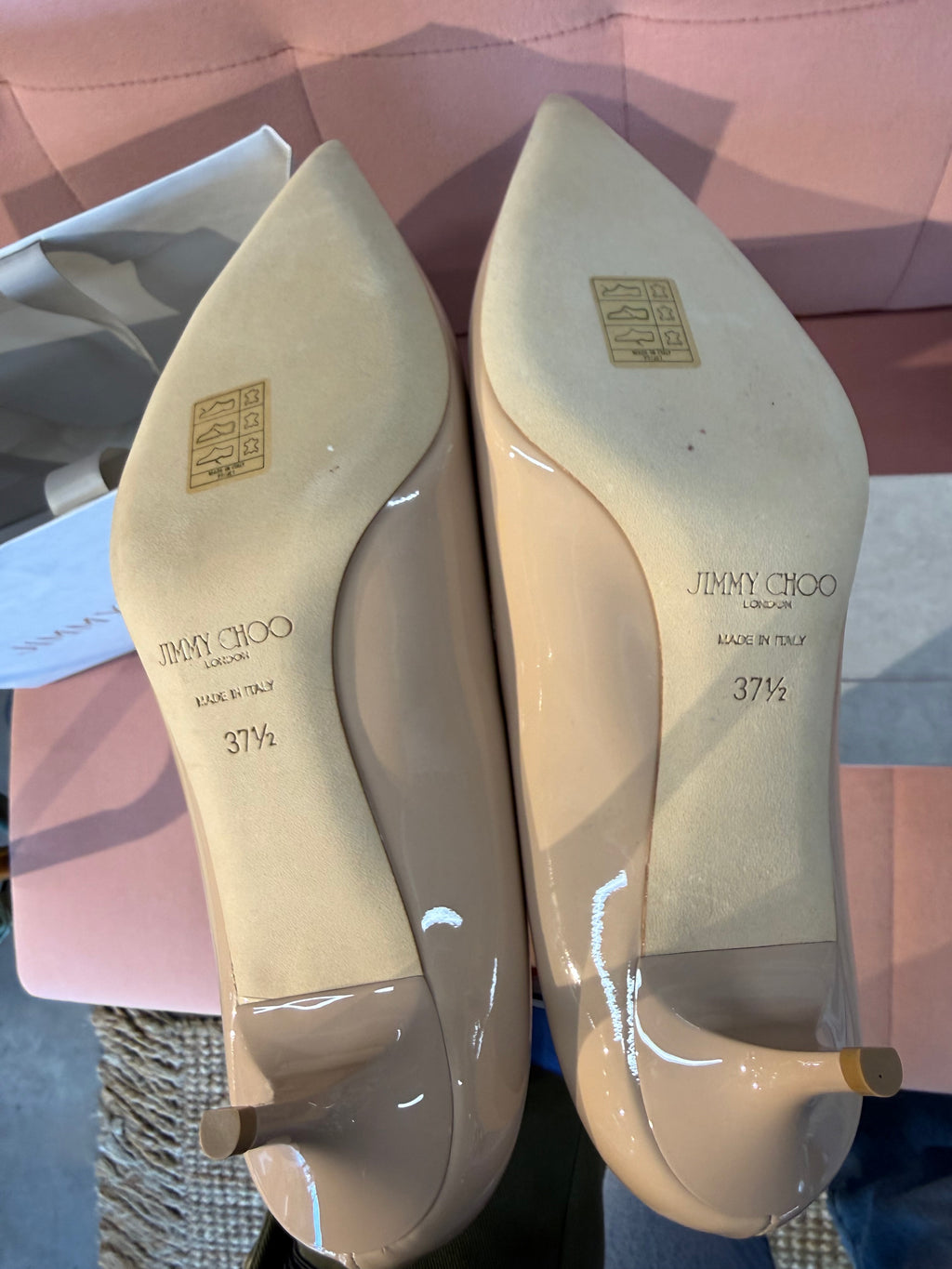 Jimmy Choo Kitten Heels Nude UK37.5 unworn *