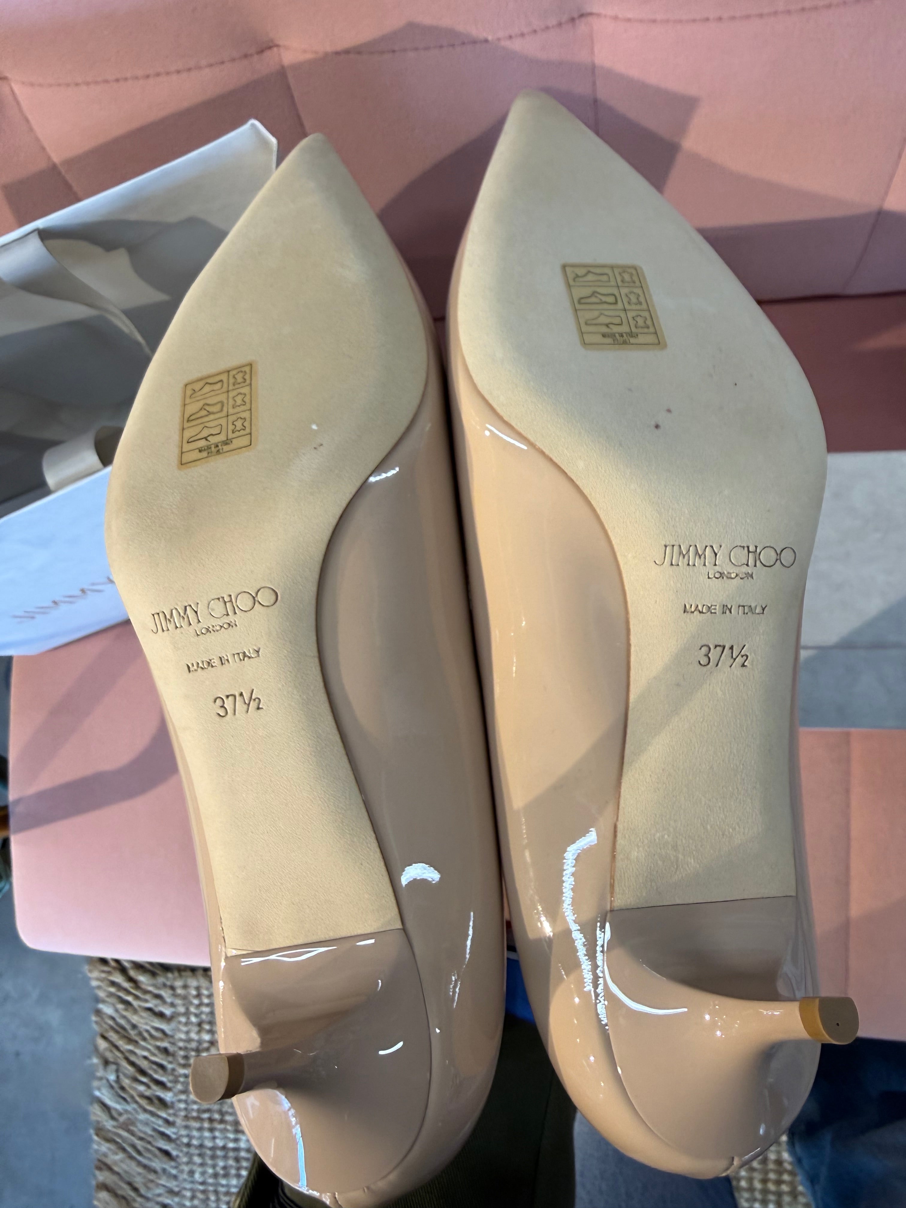 Jimmy Choo Kitten Heels Nude UK37.5 unworn *