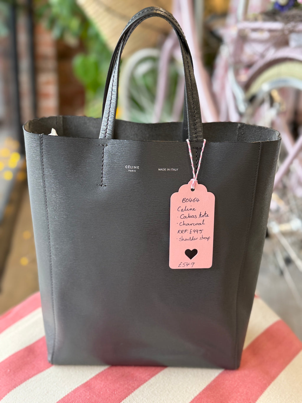 Céline Cabas Tote – Charcoal (Medium)