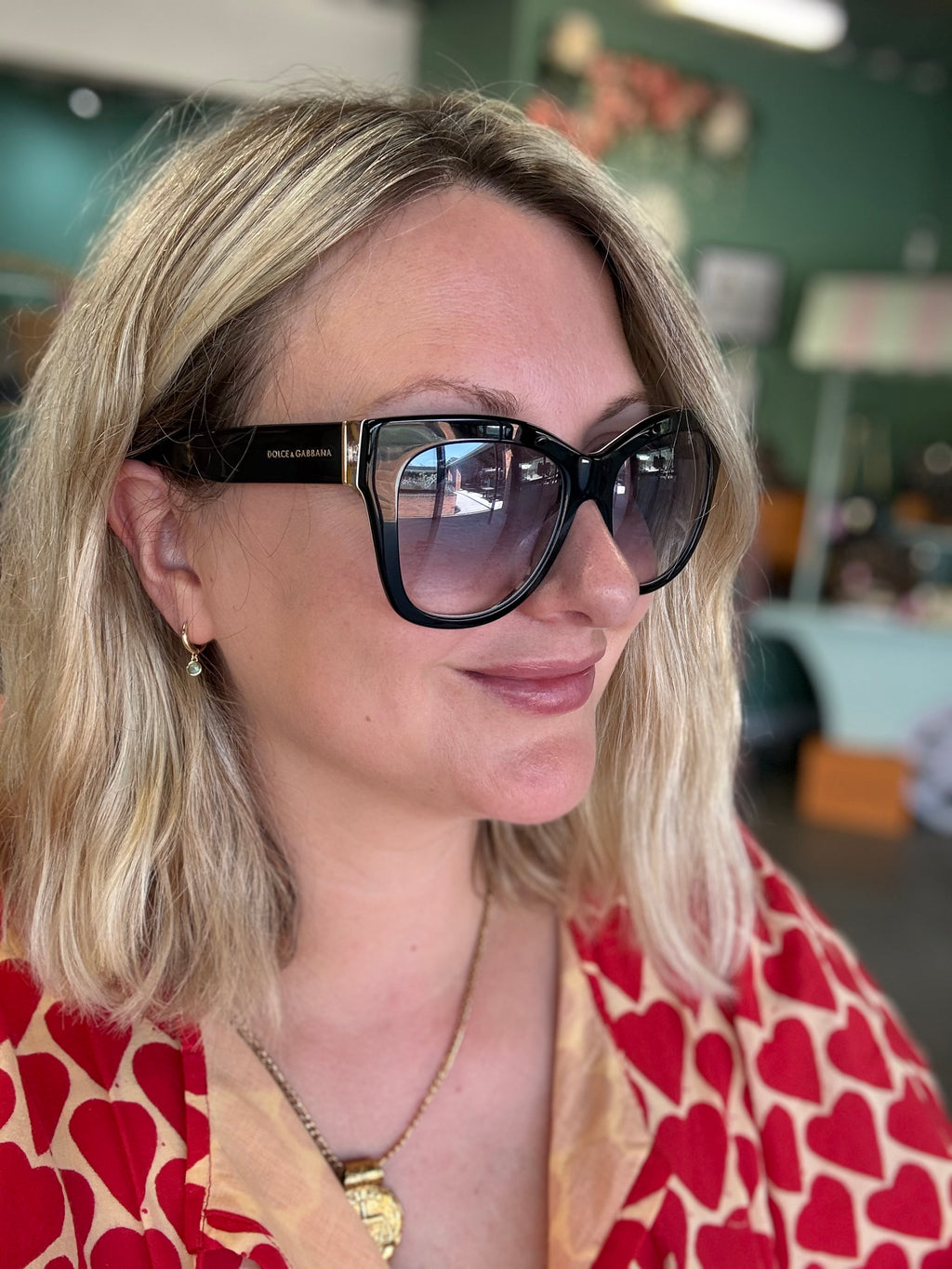 Dolce & Gabbana Sicily print oversized sunglasses