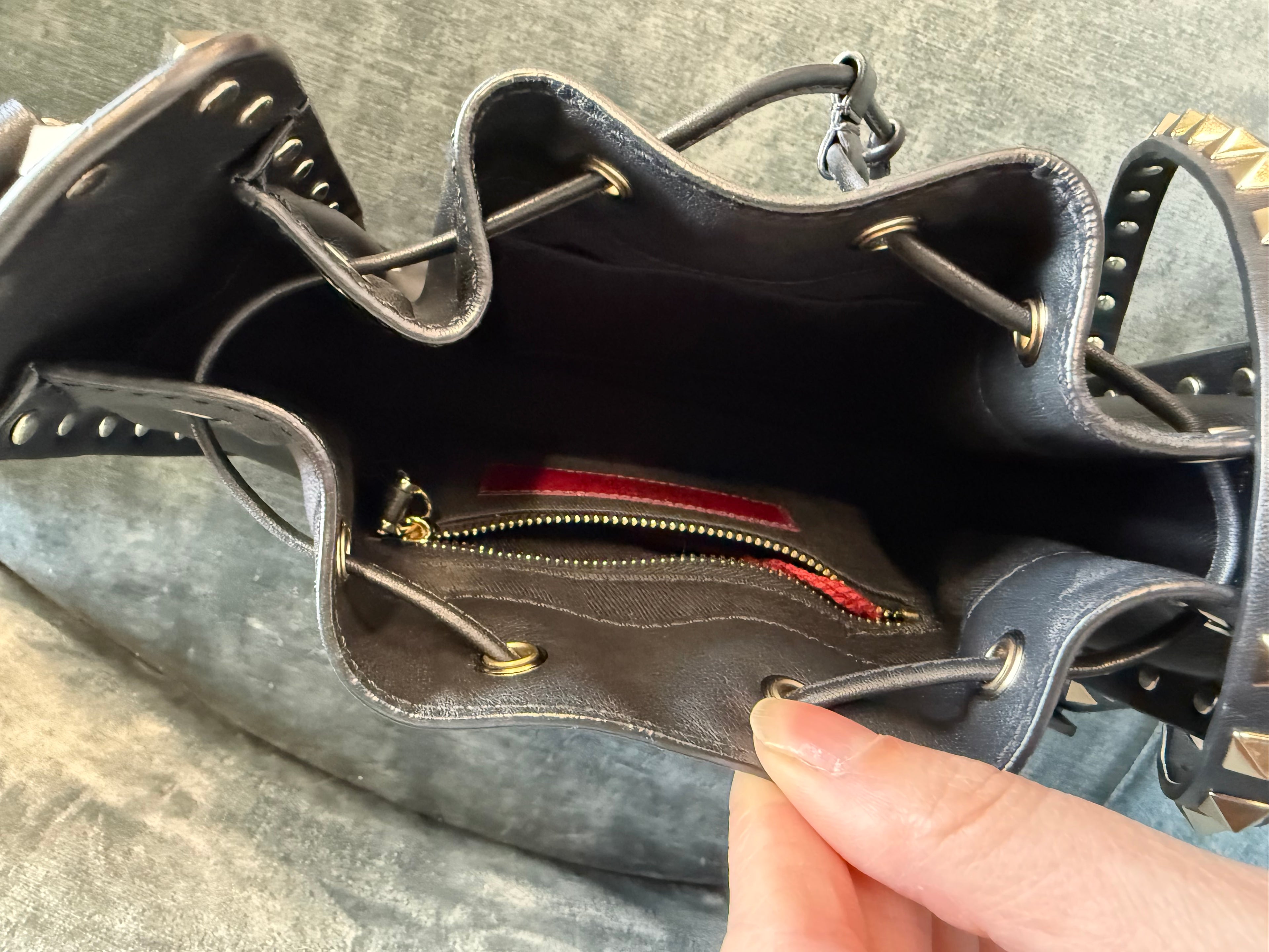 Valentino Garavani Rockstud Hobo Drawstring Bag