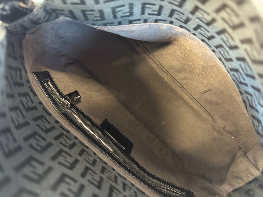 Fendi Black Baguette Fold Over