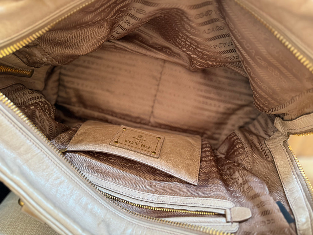 Prada Vitello Shine Bowler Bag