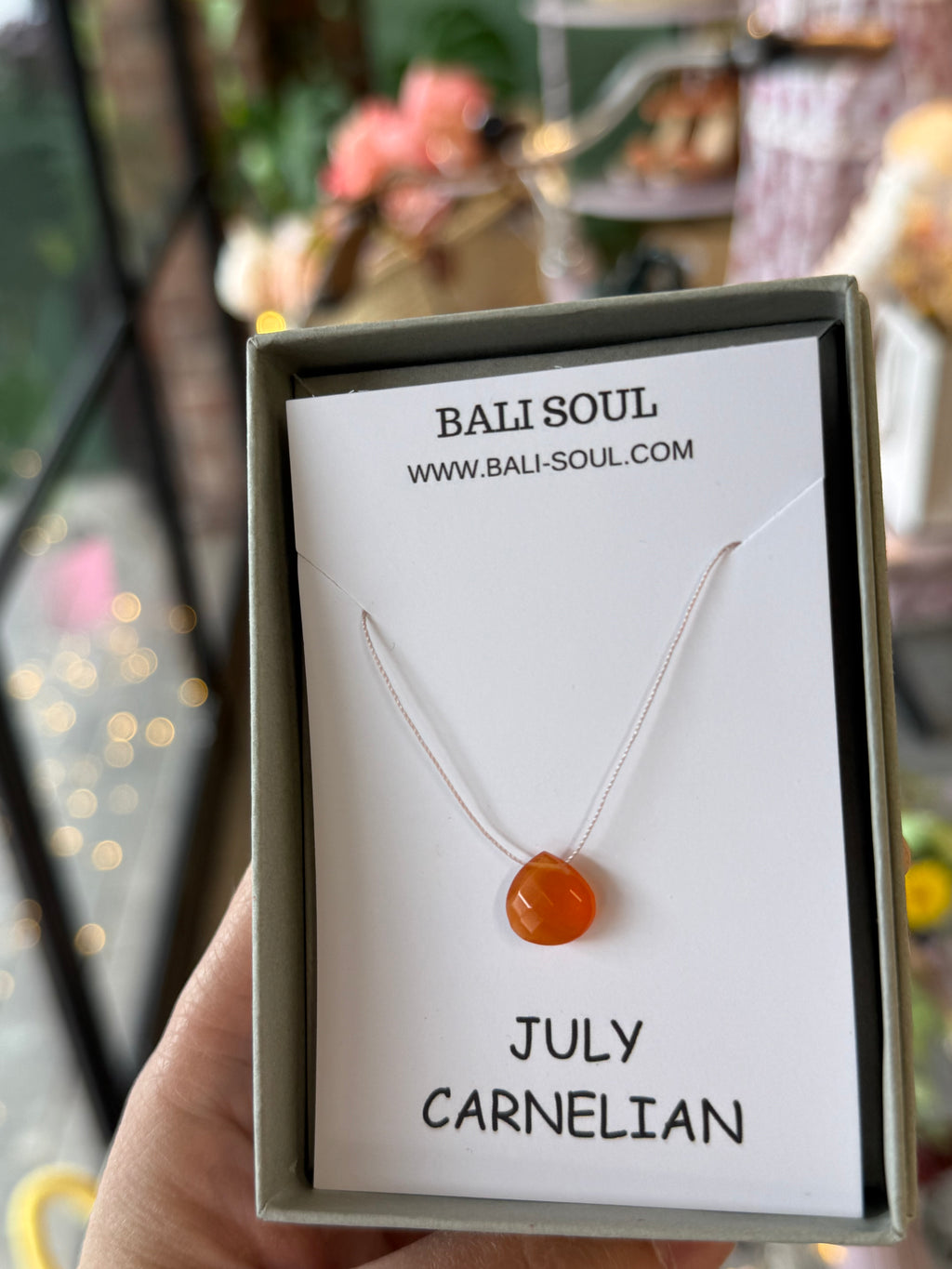 Bali Soul- Ruby Silk Cord Necklace, July Birthstone