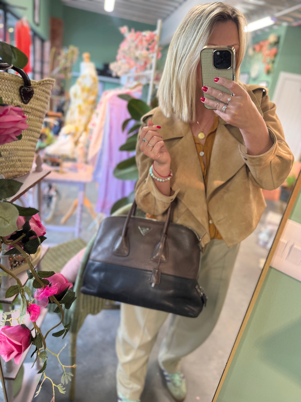 Prada Vitello Daino Tote