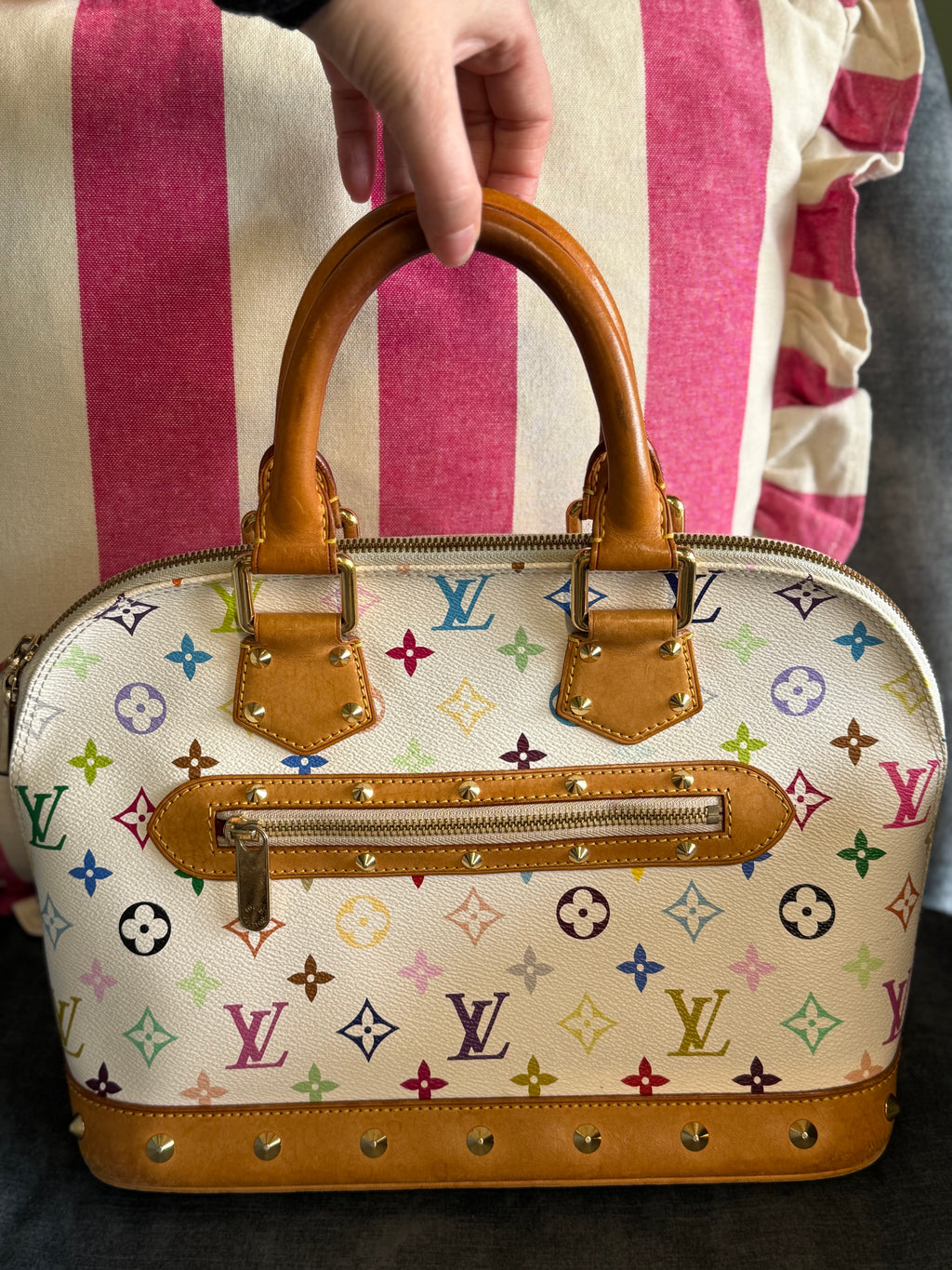 Louis Vuitton Alma Murakami White