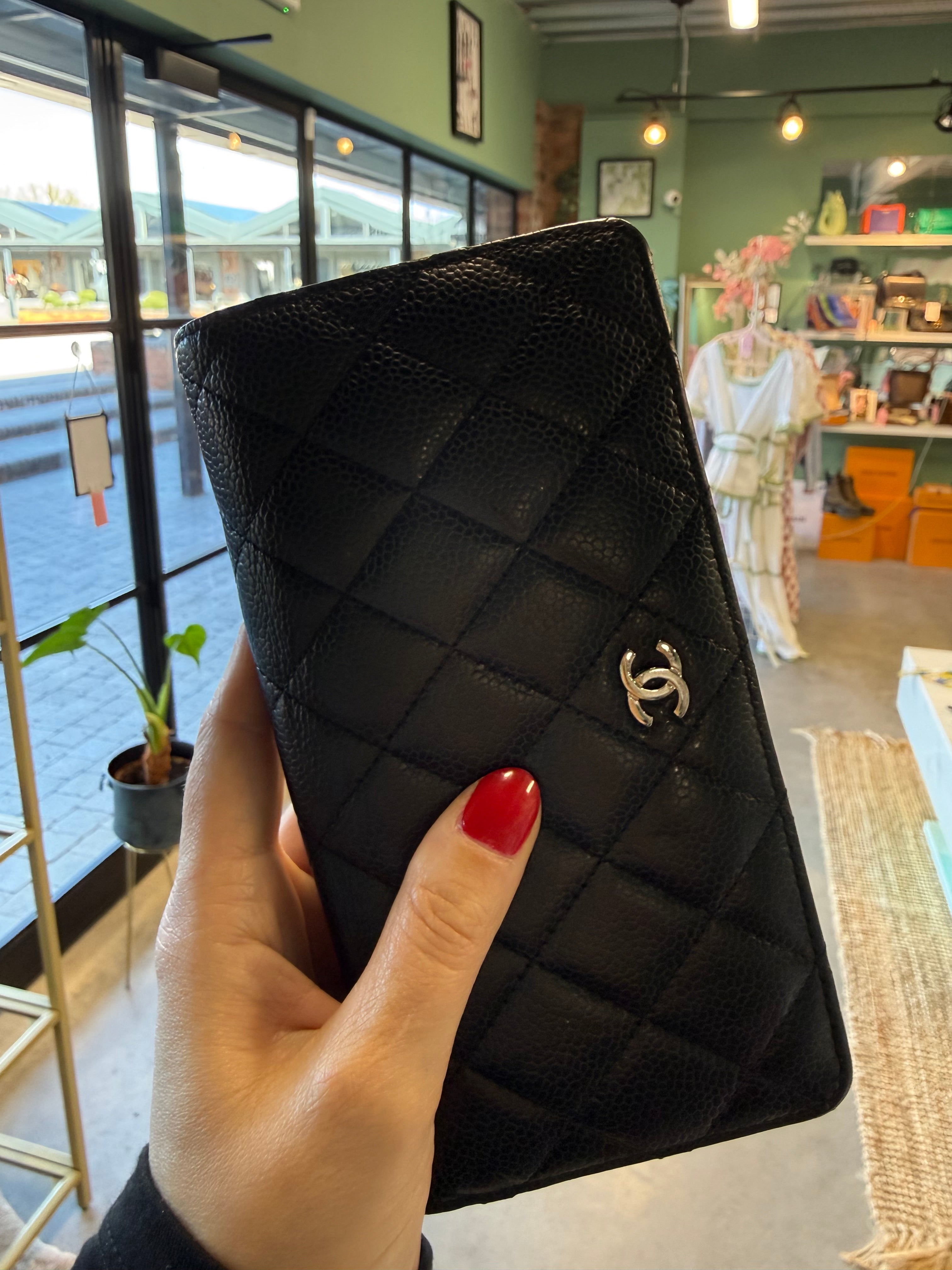 Chanel Classic Quilted Caviar Long Wallet