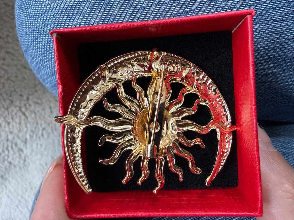 Celestial Sun & Moon Brooch