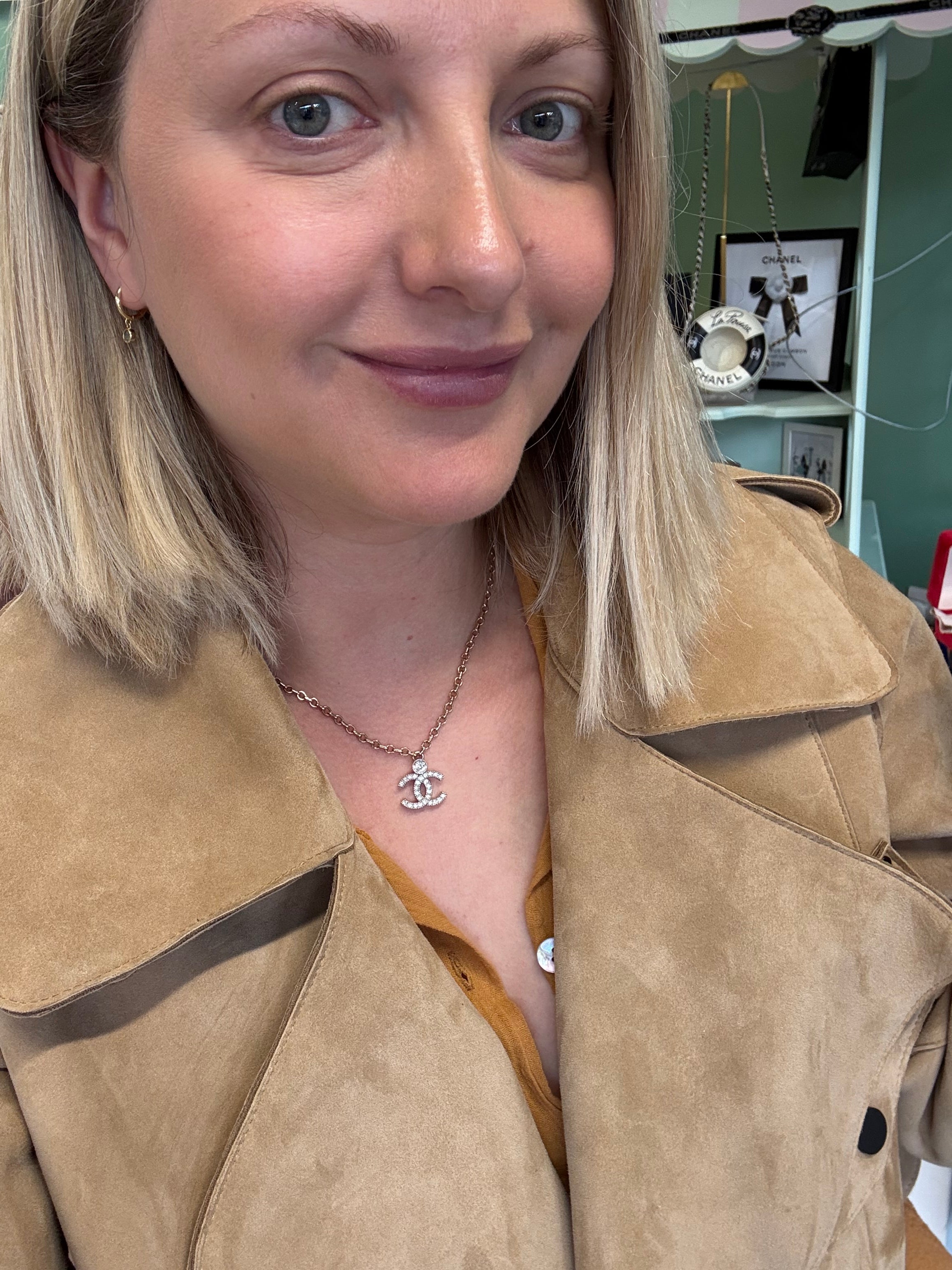 Chanel CC logo necklace