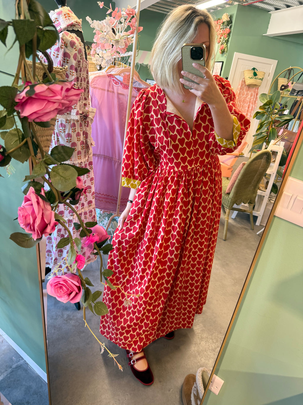Essentials London Hearts Cotton Dress - one size