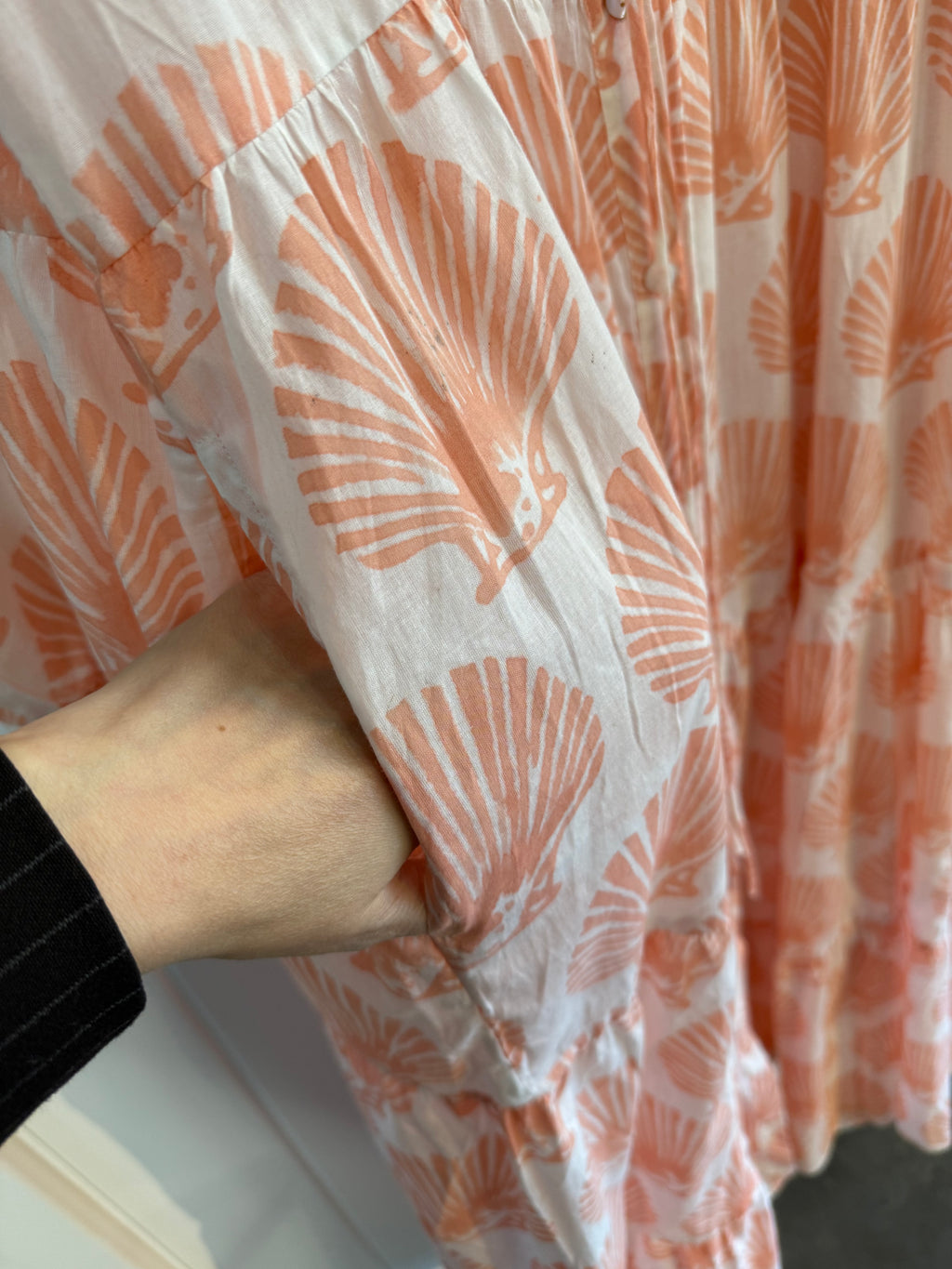 Essentials London Block Print Cotton Shell Dress