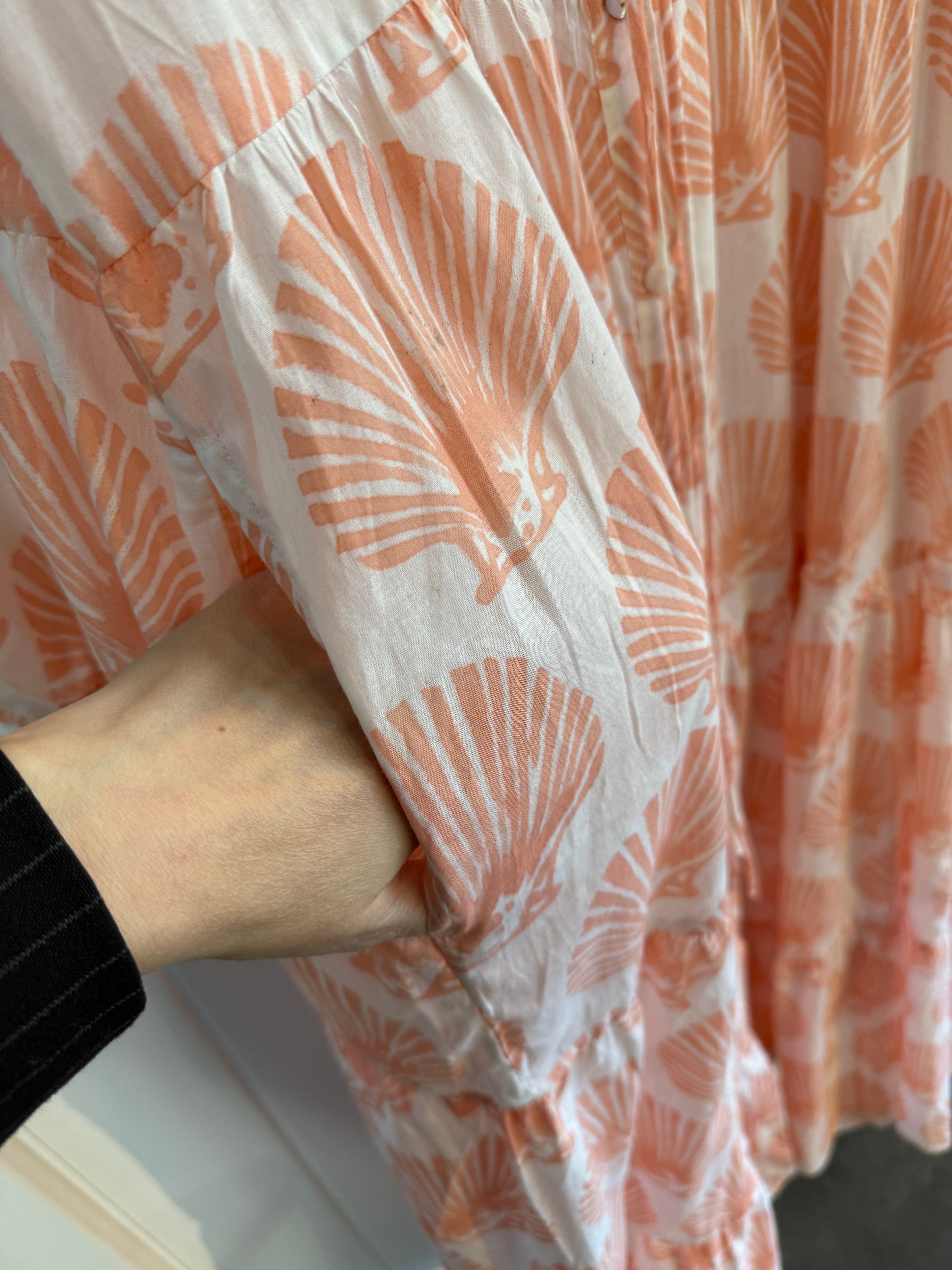 Essentials London Block Print Cotton Shell Dress