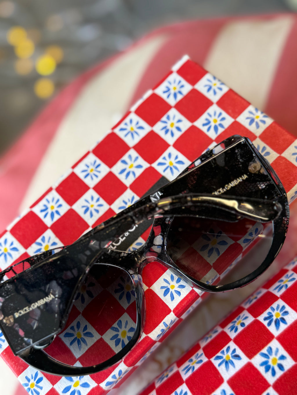 Dolce & Gabbana Lace Detail Sunglasses