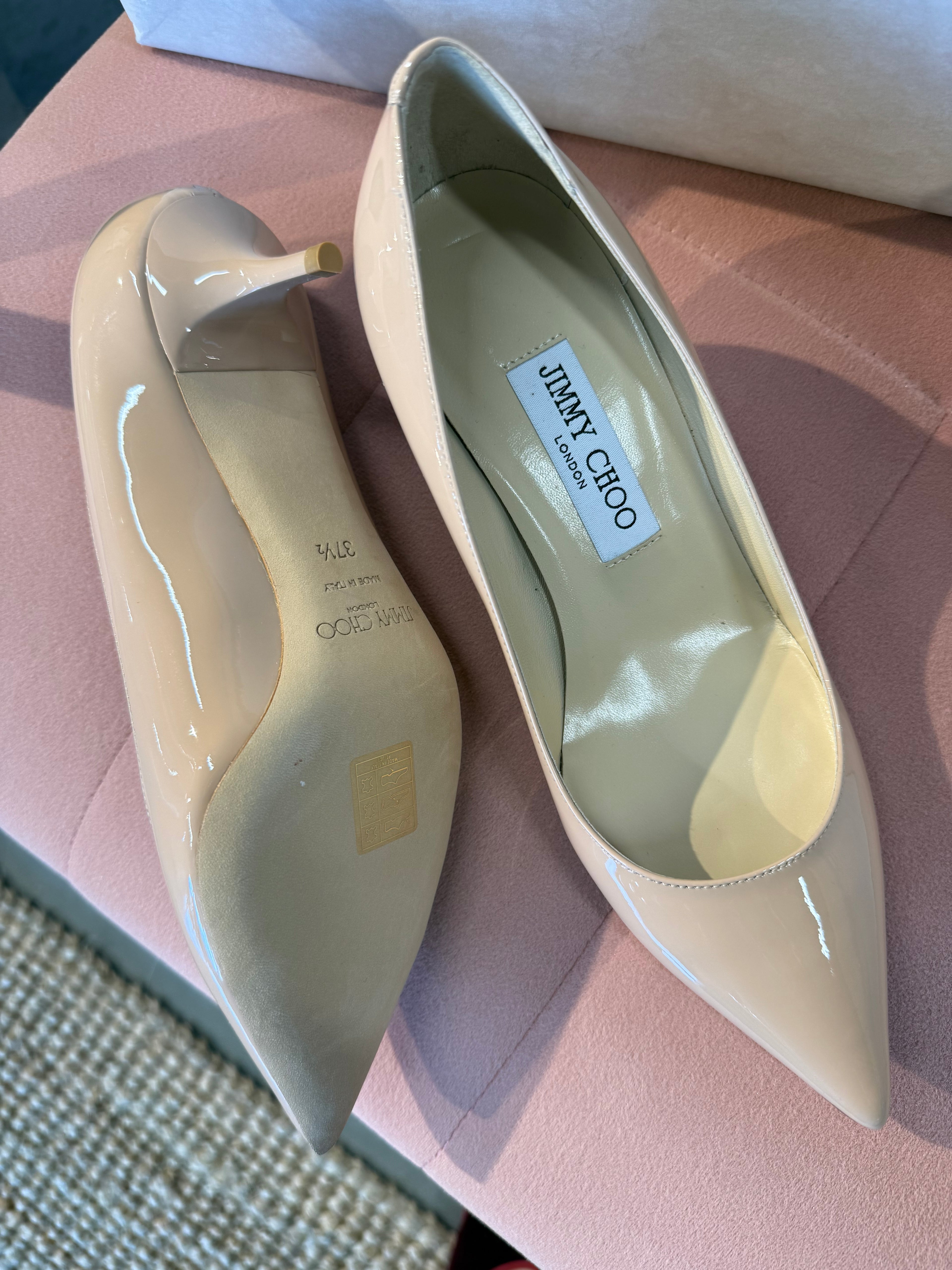Jimmy Choo Kitten Heels Nude UK37.5 unworn *