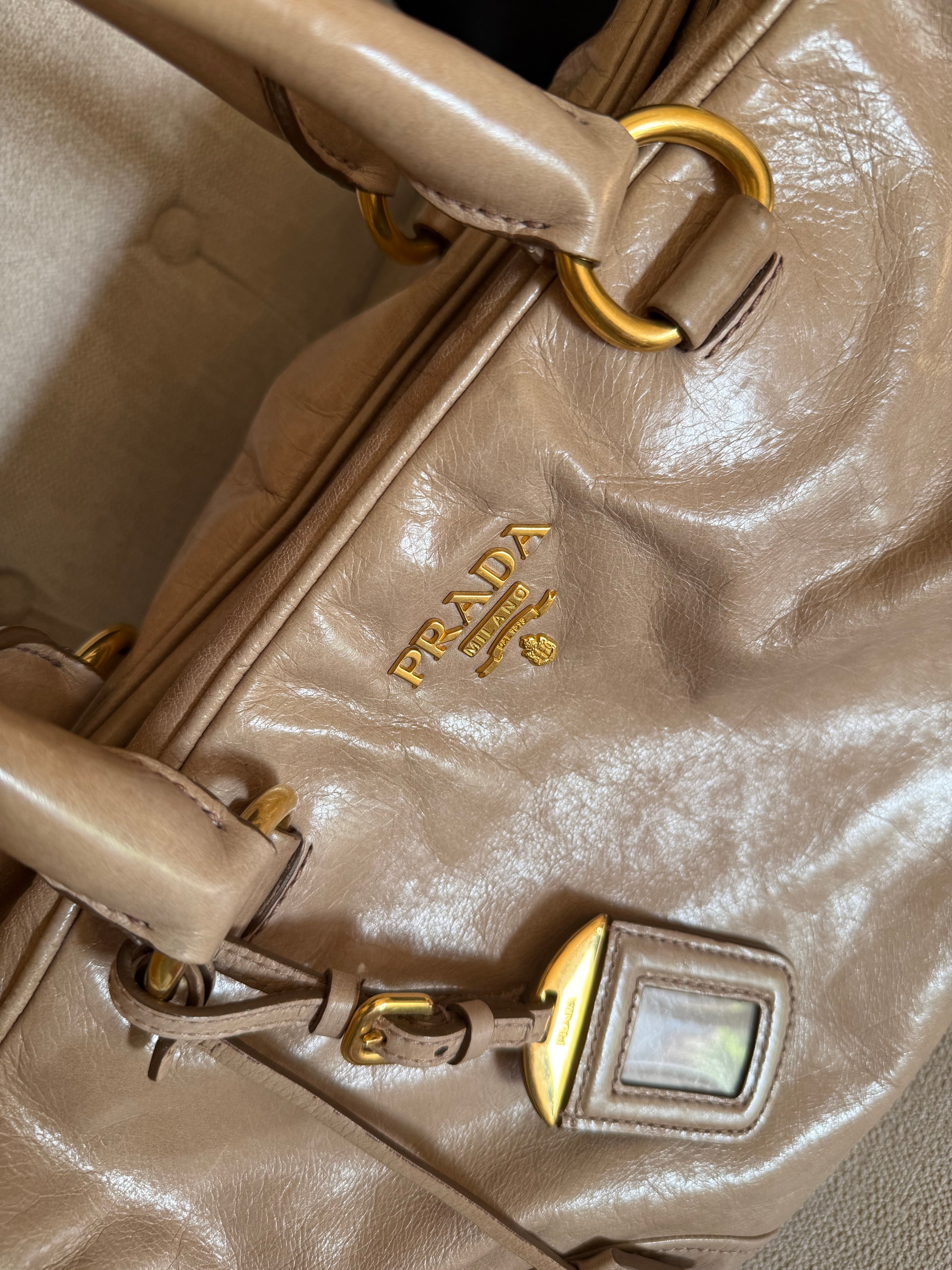 Prada Vitello Shine Bowler Bag