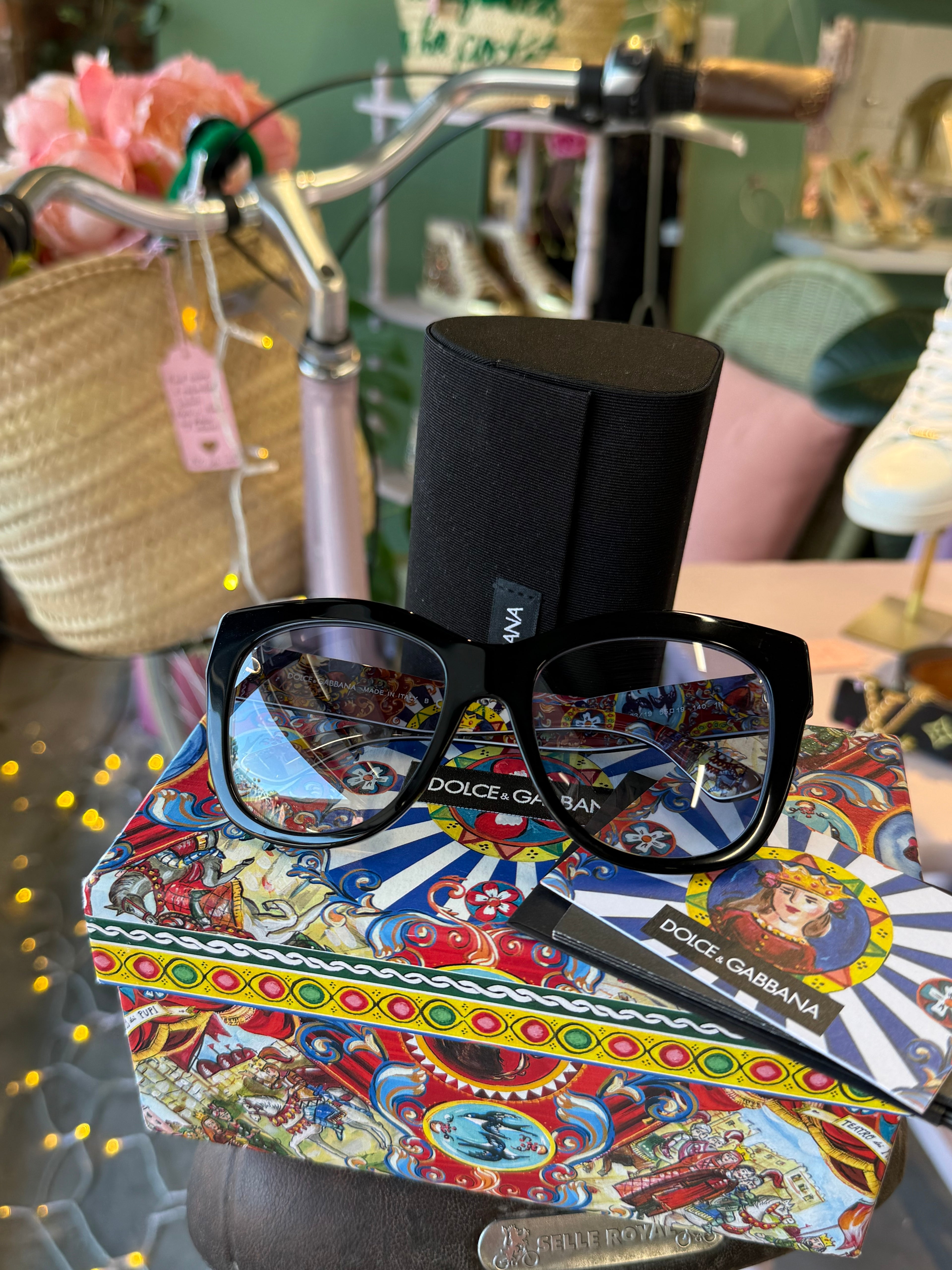 Dolce & Gabbana Sicily print oversized sunglasses
