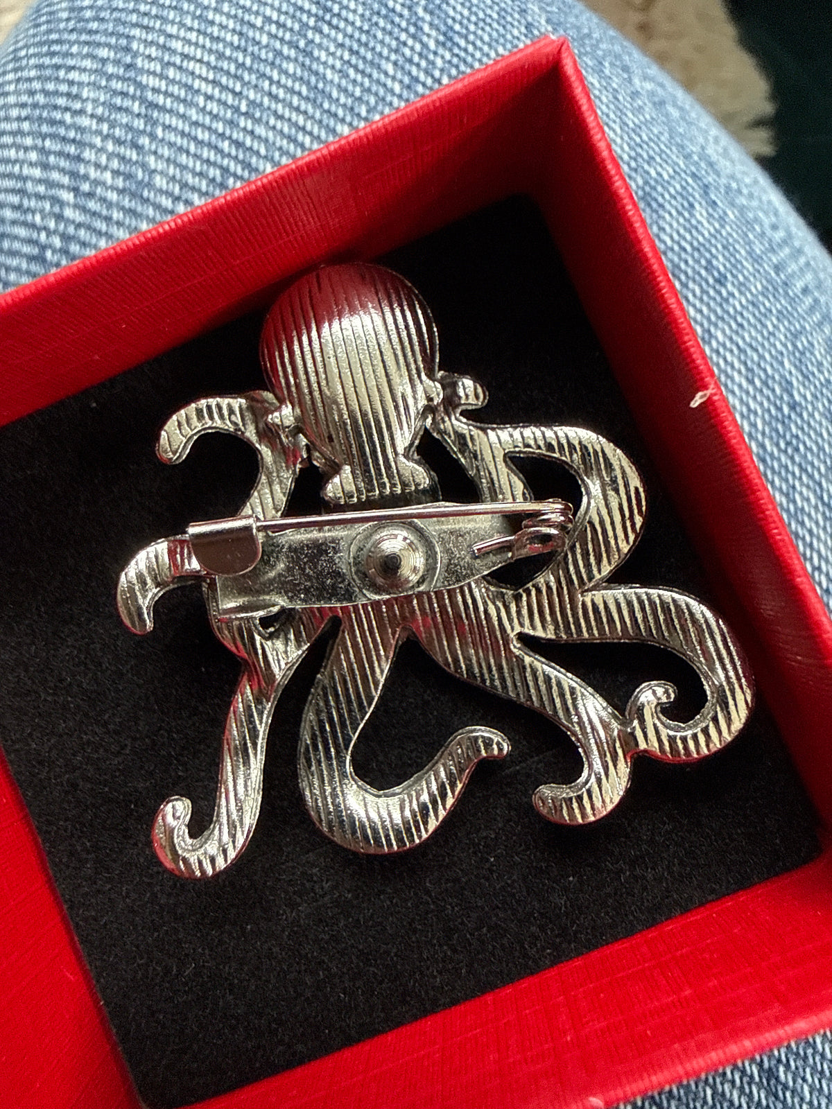 Crystal Octopus Brooch