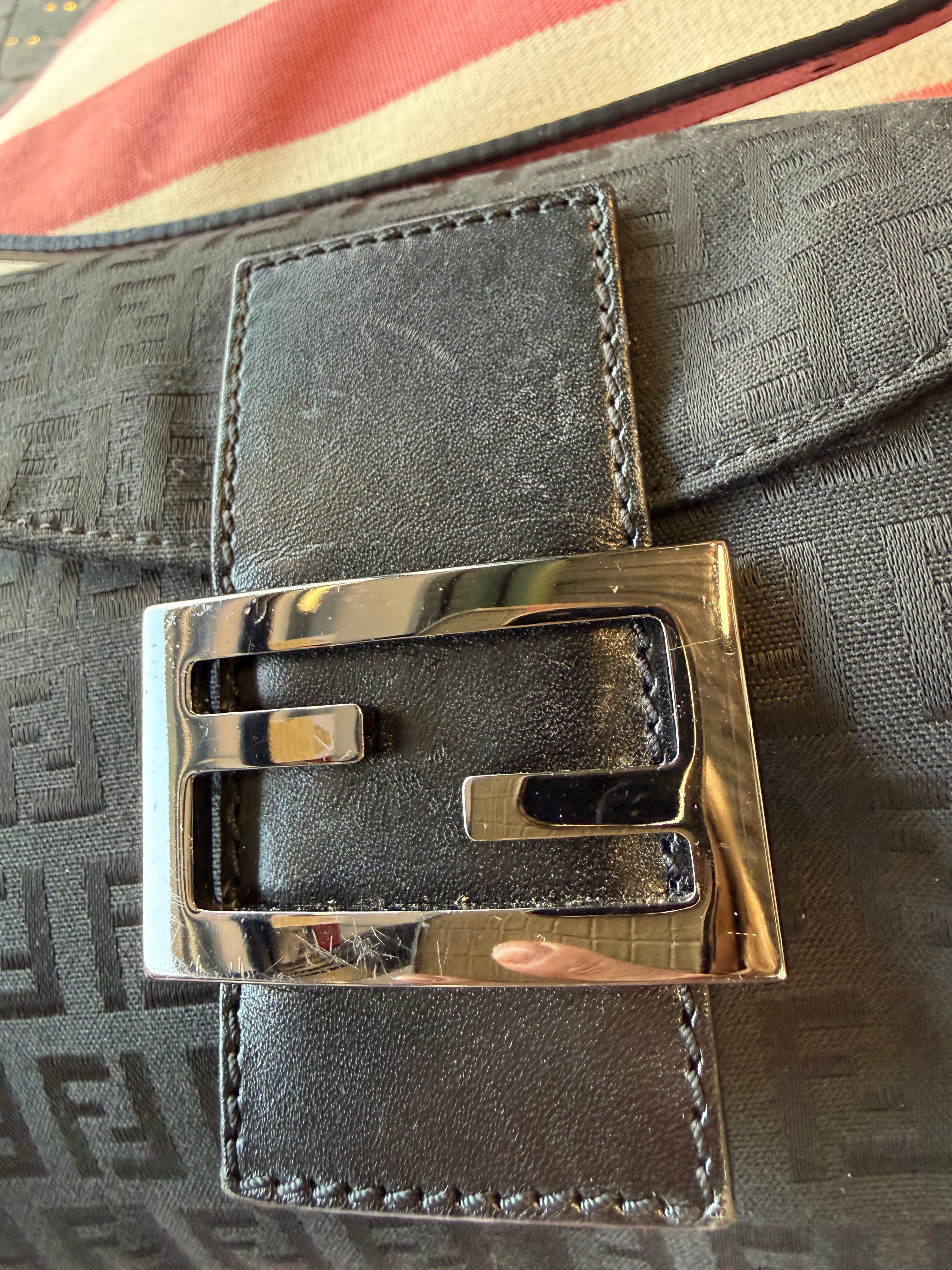 Fendi Black Baguette Fold Over