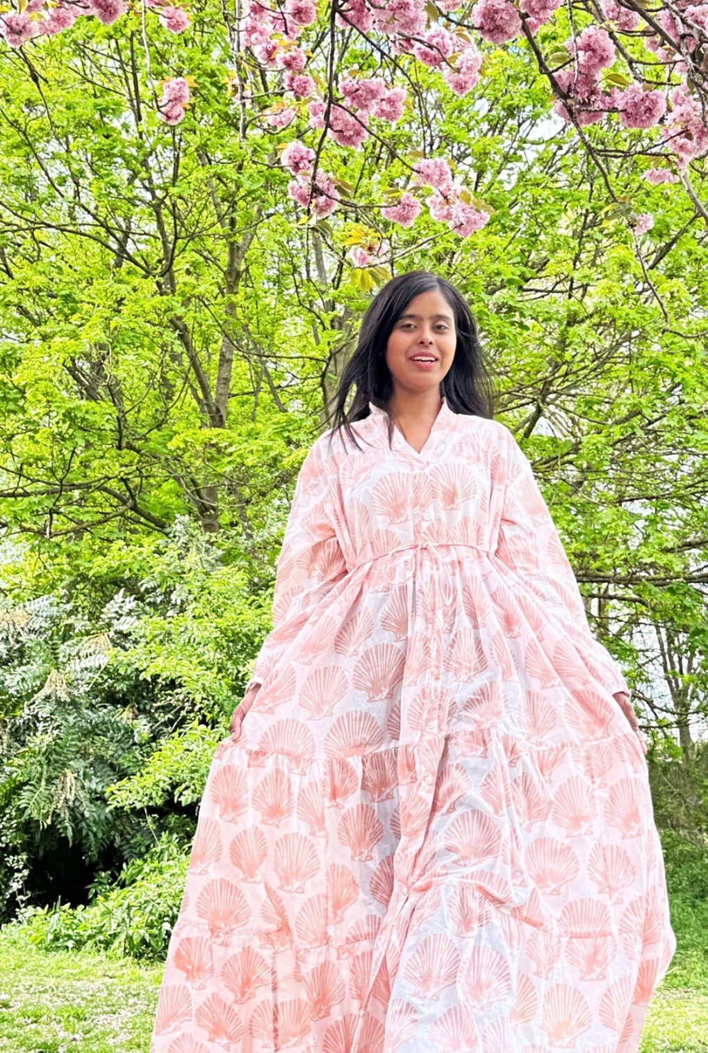 Essentials London Block Print Cotton Shell Dress