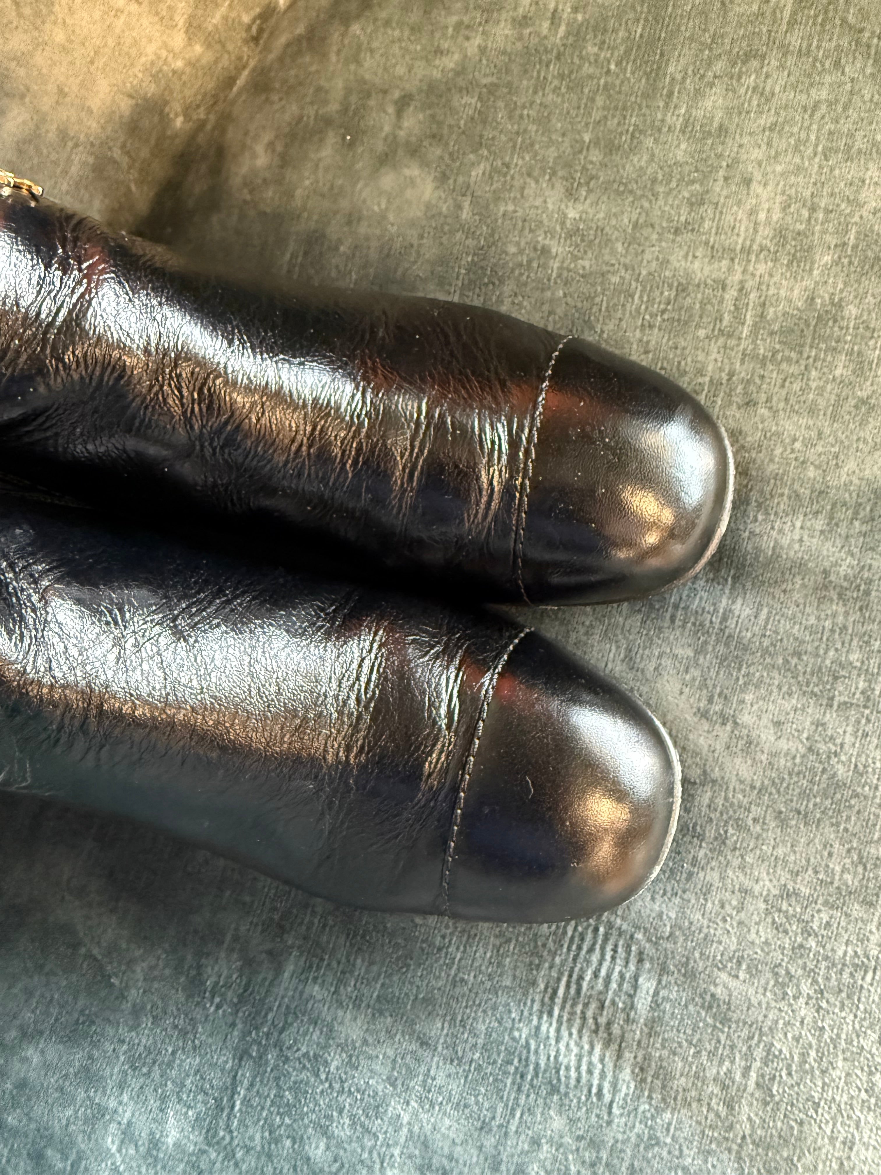 Chanel Chain Ankle Boots UK37.5