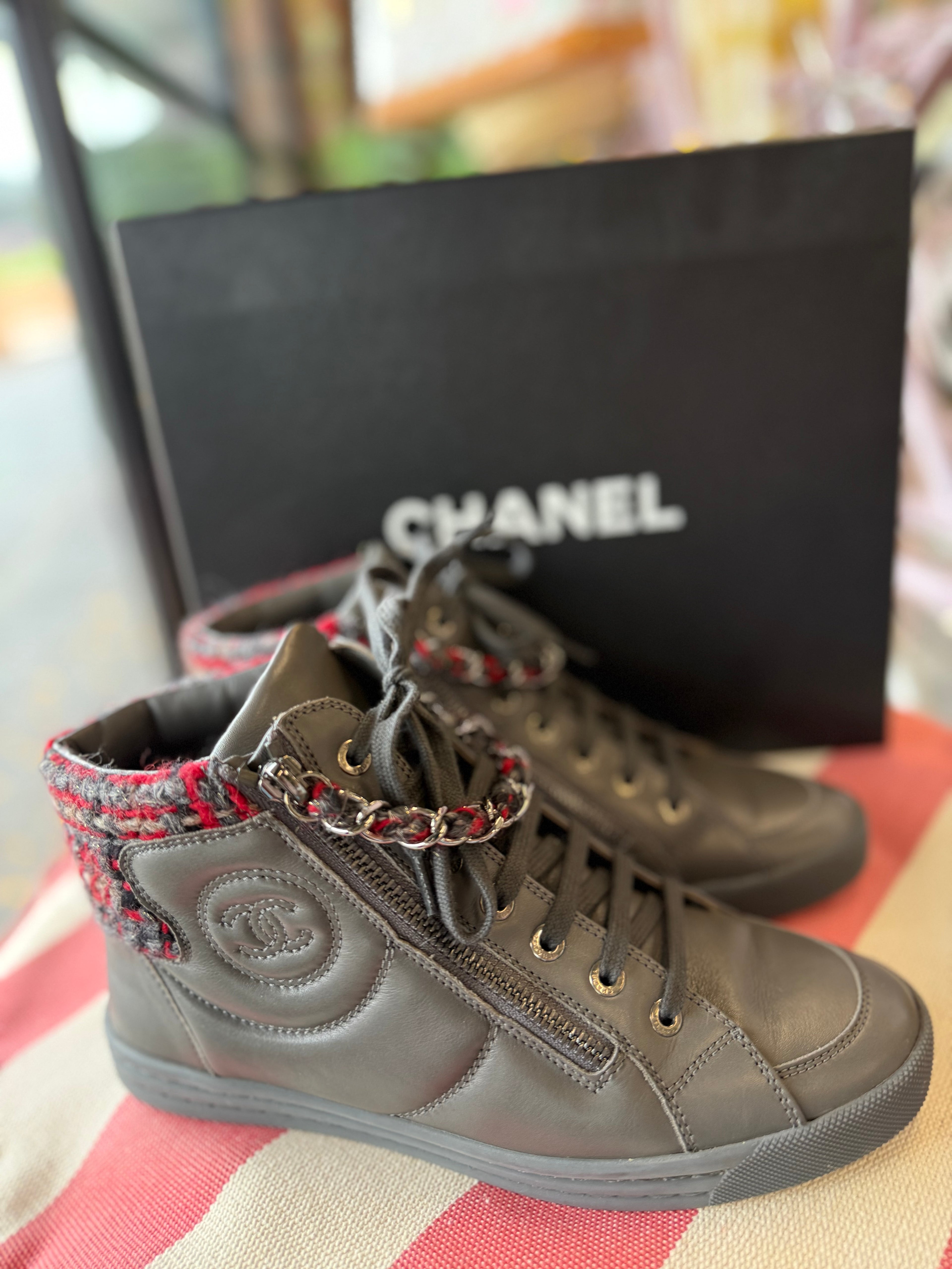 Chanel High Top Trainers UK36