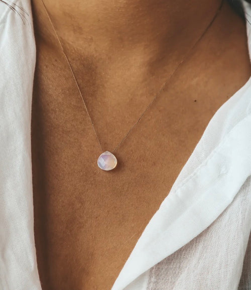 Bali Soul- Opalite Silk Cord Necklace, October Birthstone