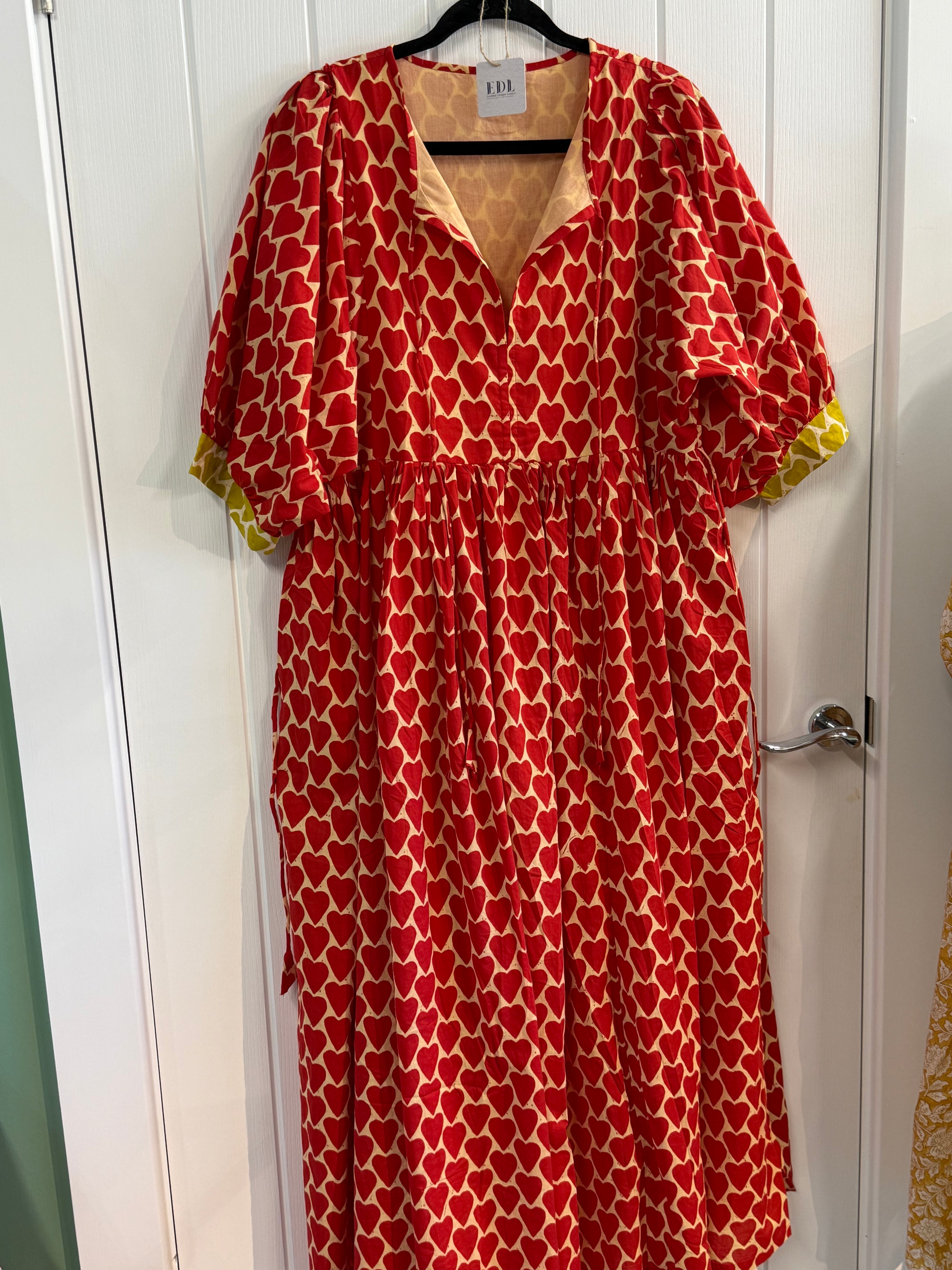 Essentials London Hearts Cotton Dress - one size