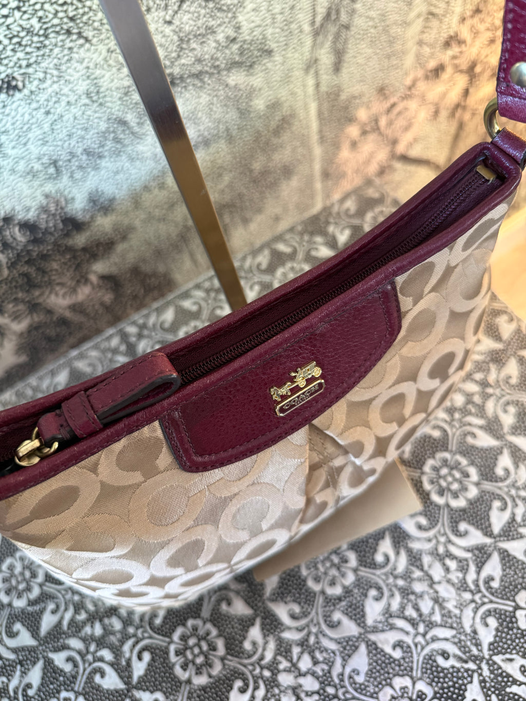 Coach Ashley Op Art Signature Satchel Y2K